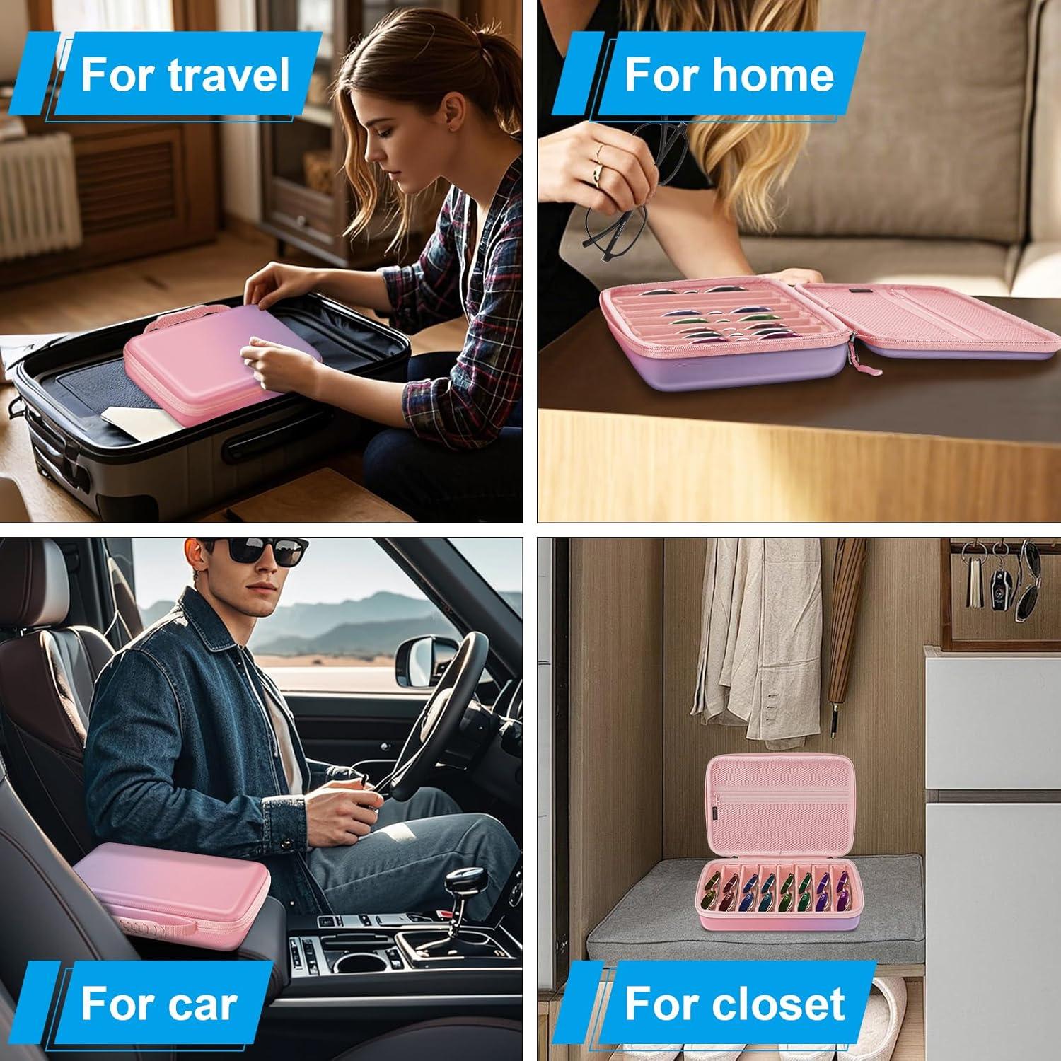 Funda de viaje para gafas Fintie 8 compartimentos EVA Ombre