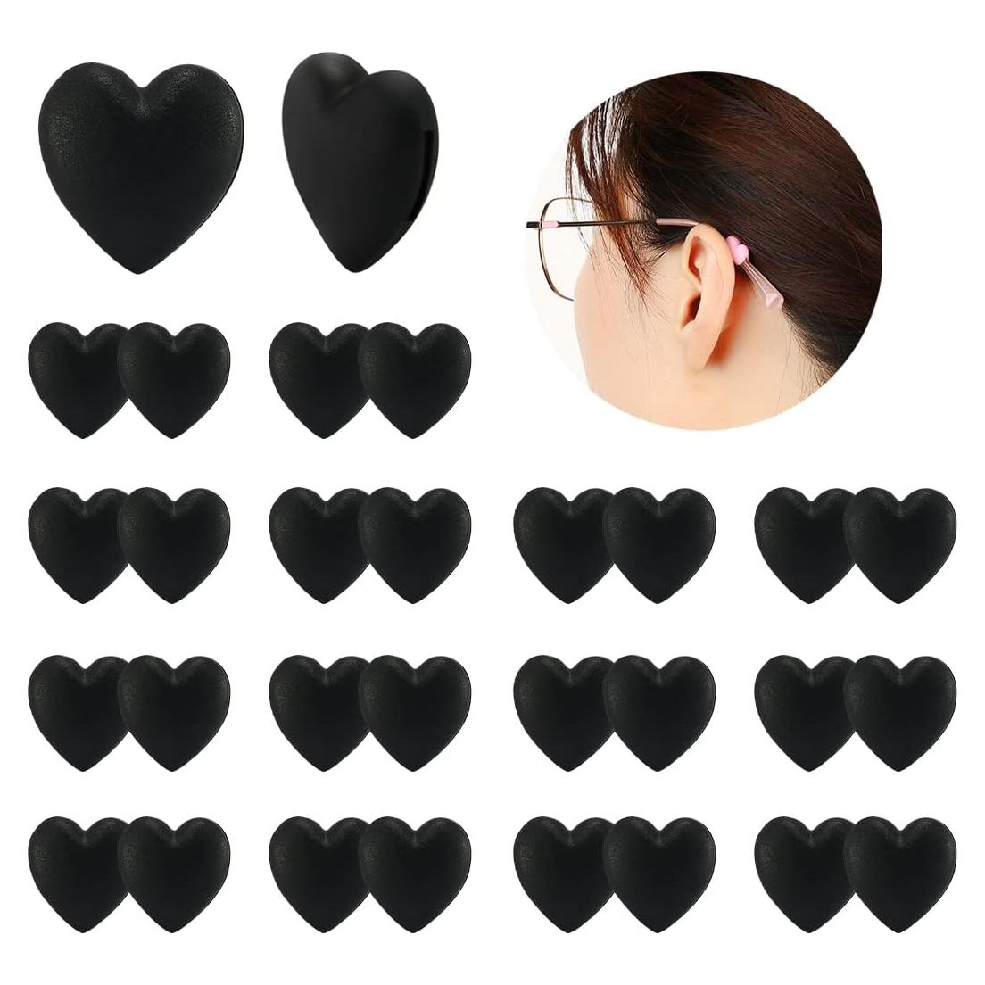 15 Pares de Retenedores de Gafas iGeyzoe Silicona Amor Negro