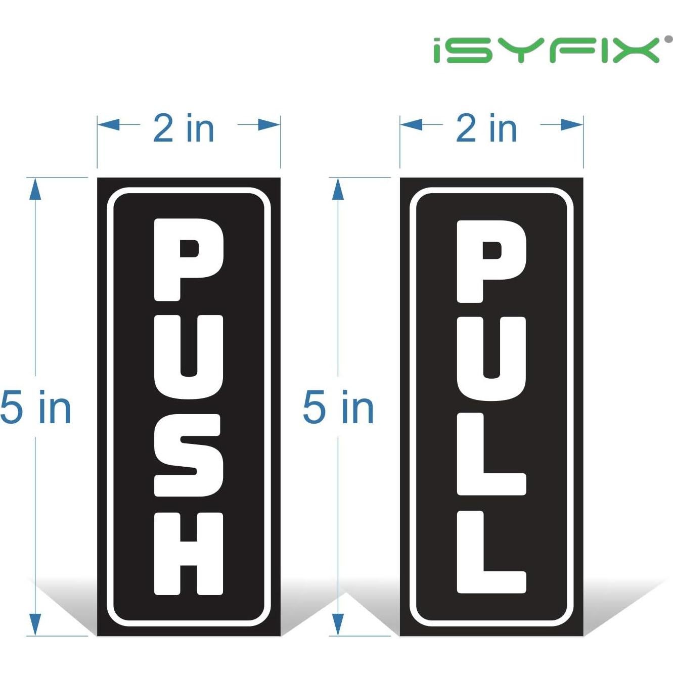 iSYFIX Pegatinas de Empuje y Tirar - Paquete de 2 - 5x12.7 cm