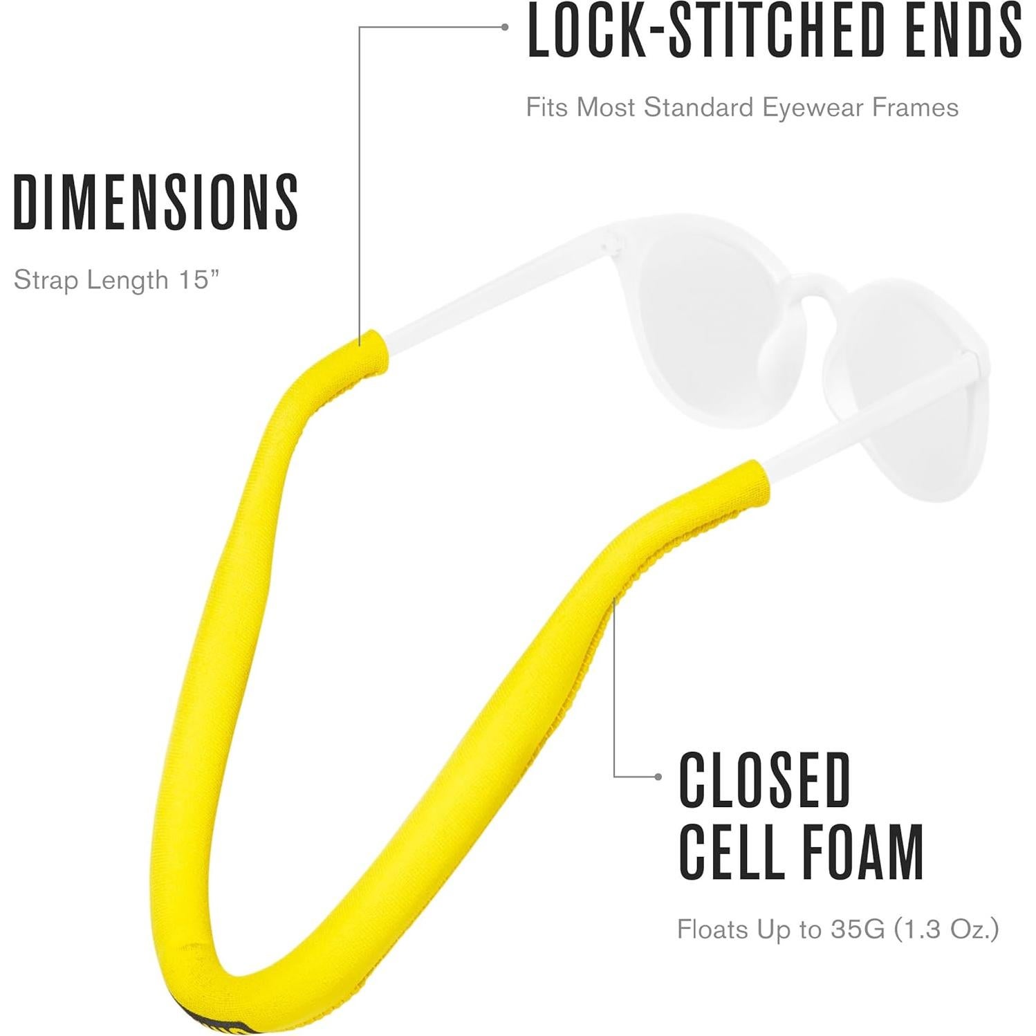 Correa Flotante de Gafas Chums - Neopreno Negro Ajustable