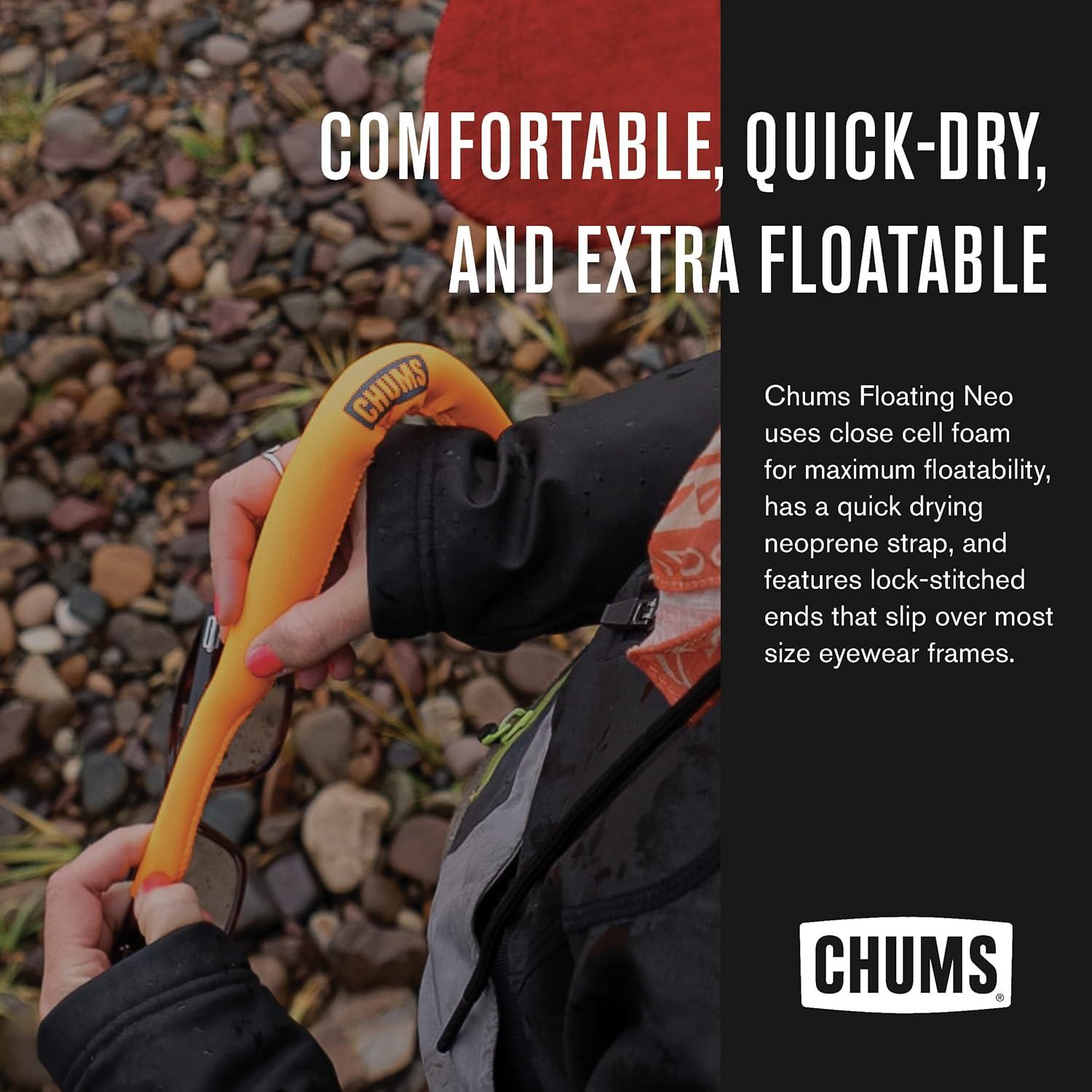 Correa Flotante de Gafas Chums - Neopreno Amarillo Ajustable