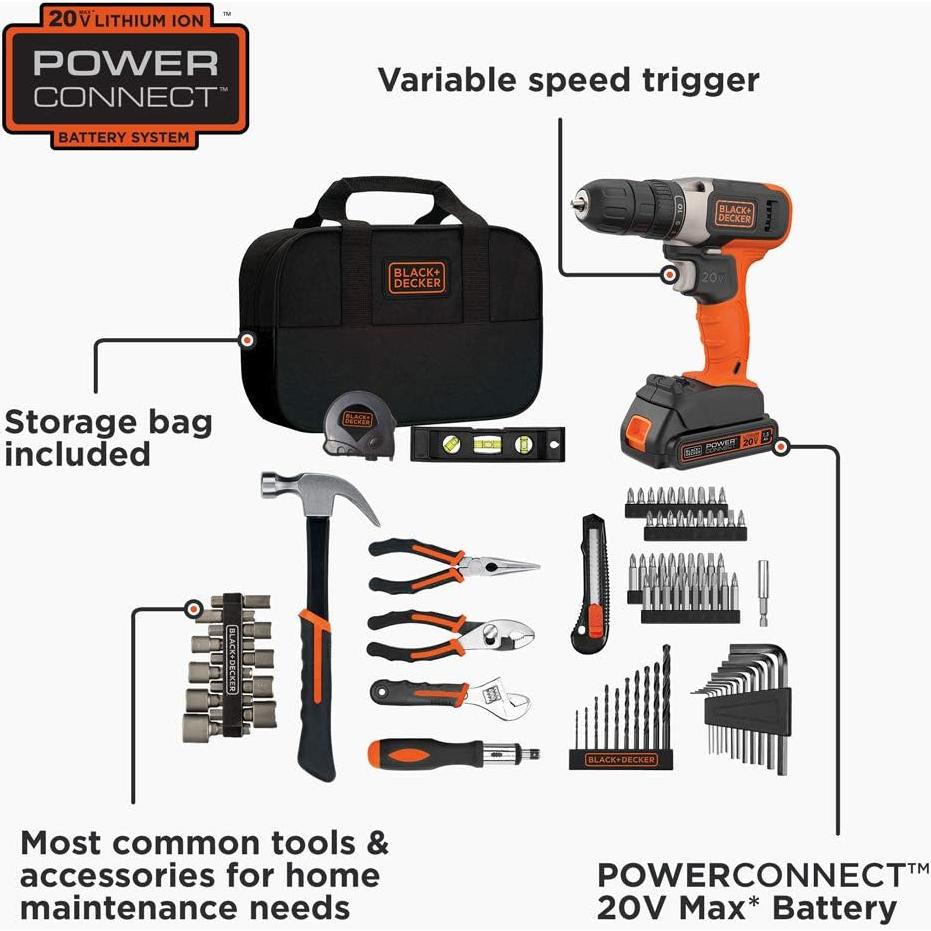 Kit de Herramientas 84 Piezas BDPK70284C1AEV BLACK+DECKER