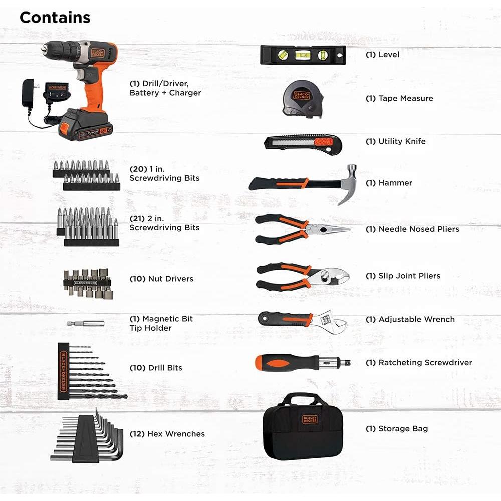 Kit de Herramientas 84 Piezas BDPK70284C1AEV BLACK+DECKER