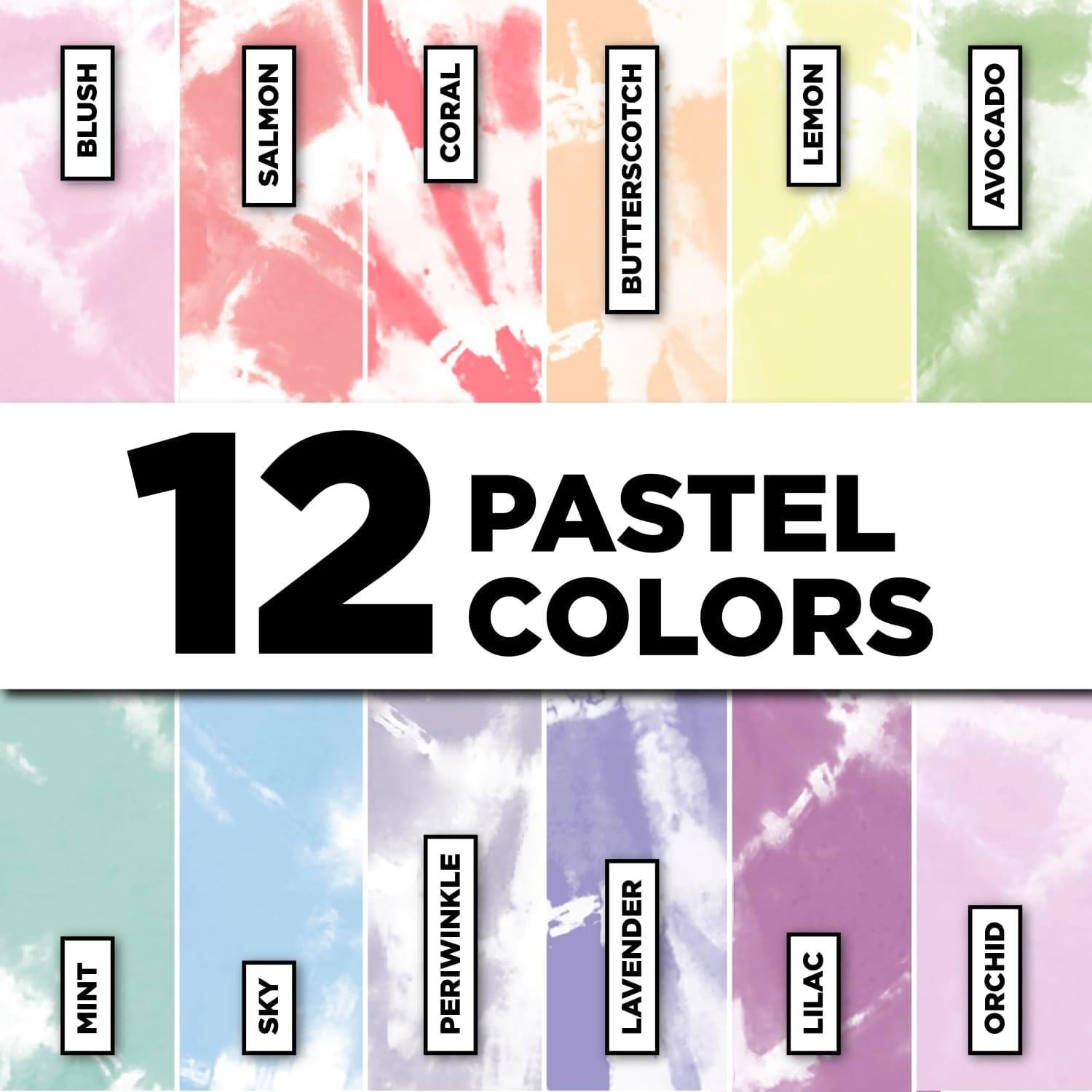 Kit de Tinte Tie-Dye Tulip Fiesta Pastel 12 Colores 113g