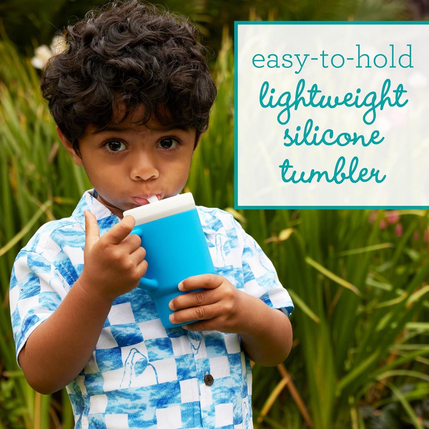 Infantino Mi 1er Vaso - Silicona Océano 266 ml con Pajilla