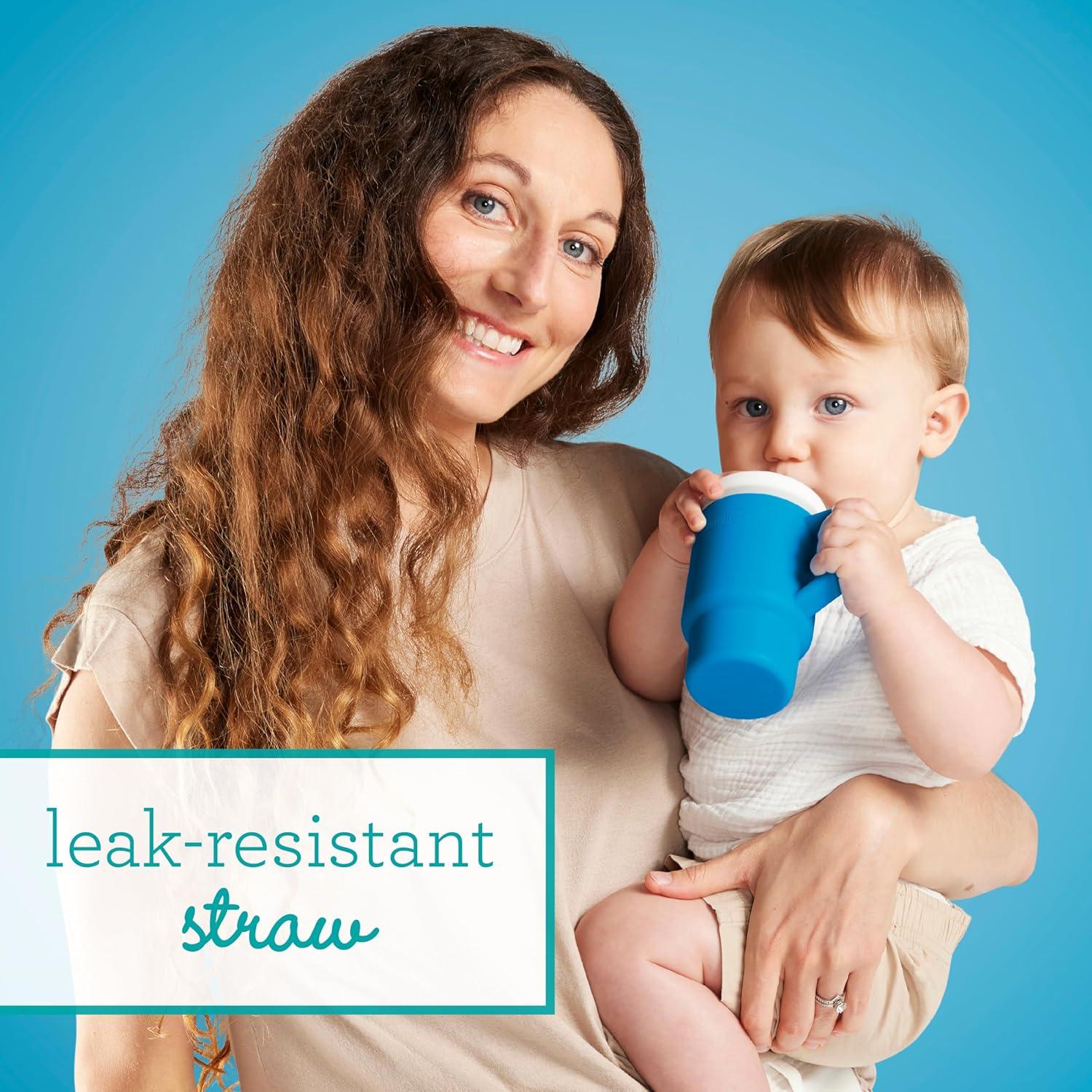 Infantino Mi 1er Vaso - Silicona Océano 266 ml con Pajilla