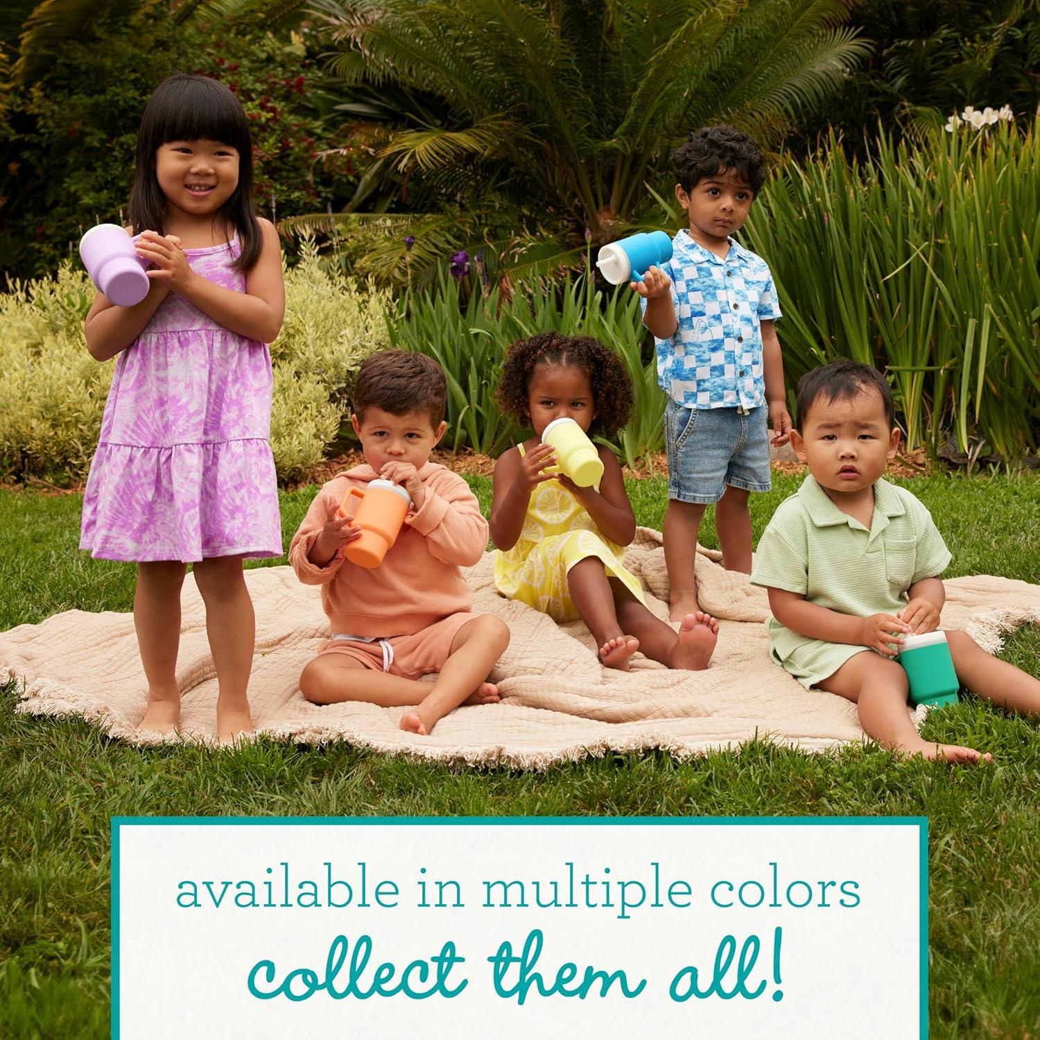 Infantino Mi 1er Vaso - Silicona Océano 266 ml con Pajilla