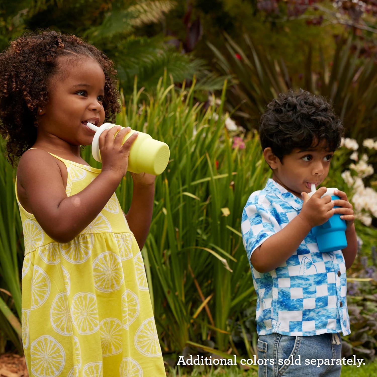 Infantino Mi 1er Vaso - Silicona Océano 266 ml con Pajilla