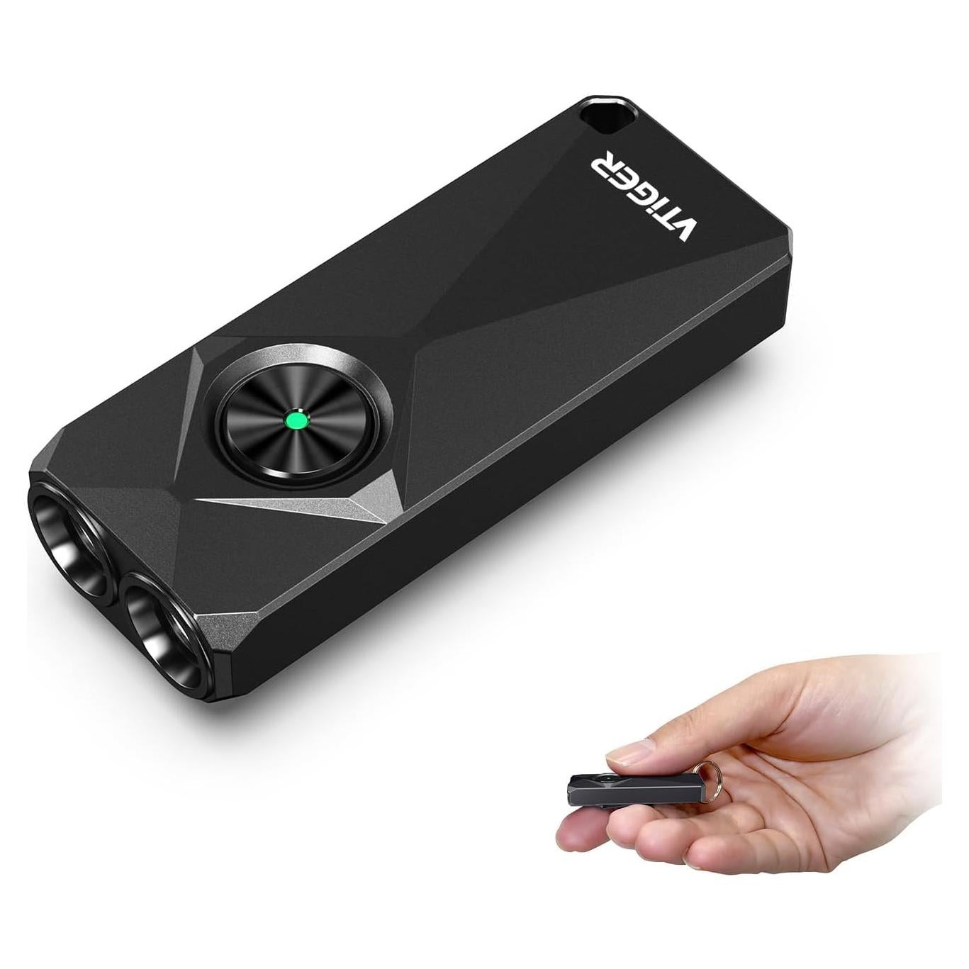 Linterna de Llavero VTIGER K1, 800 Lúmenes, USB Recargable