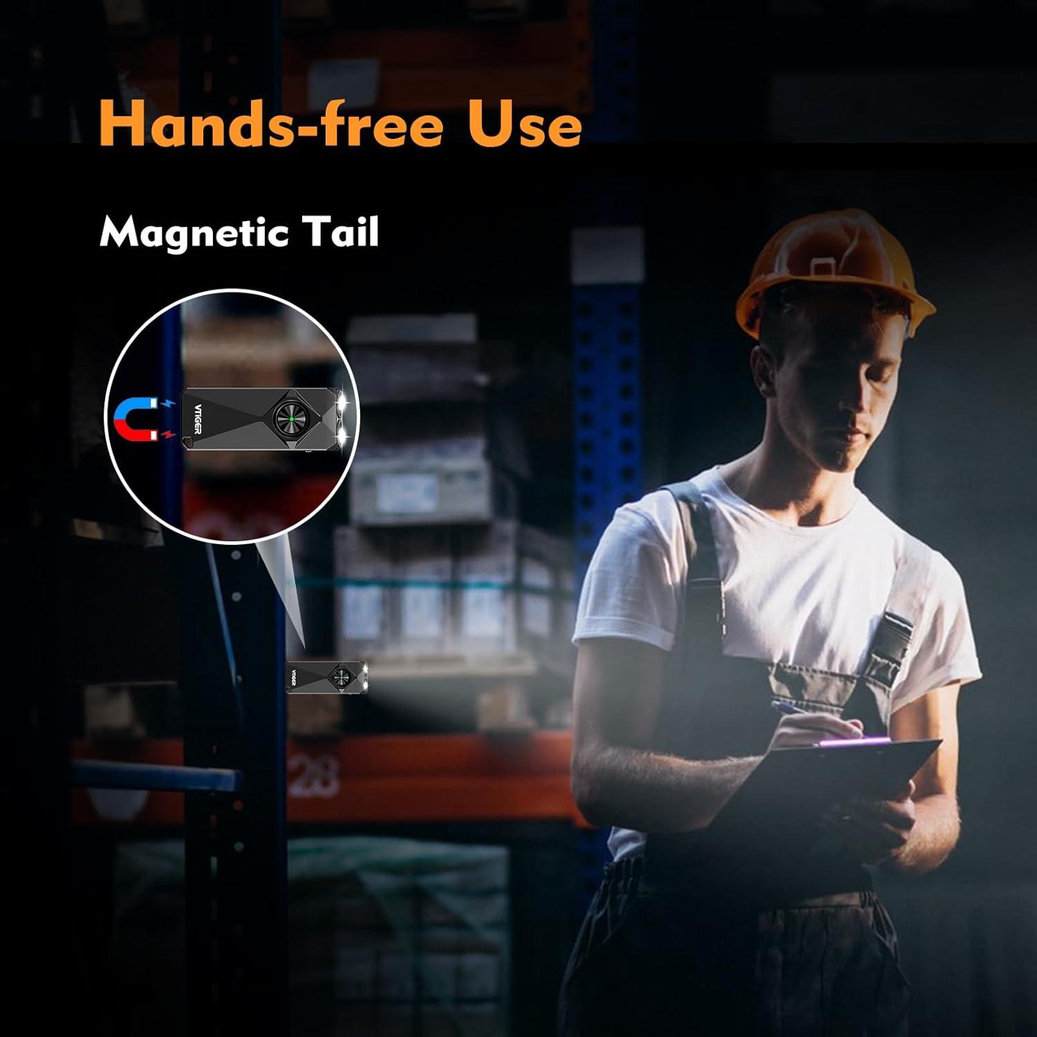 Linterna de Llavero VTIGER K1, 800 Lúmenes, USB Recargable