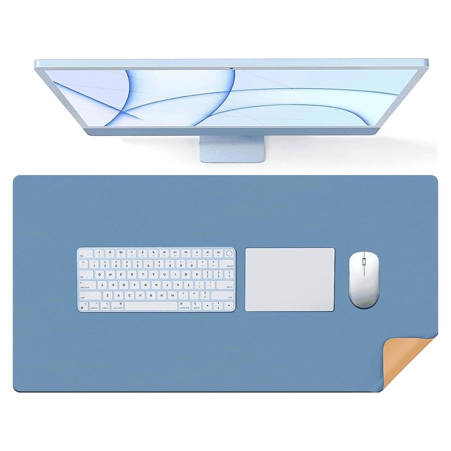 Alfombrilla de Escritorio Doble Cara Lecqizu 90x45cm Azul