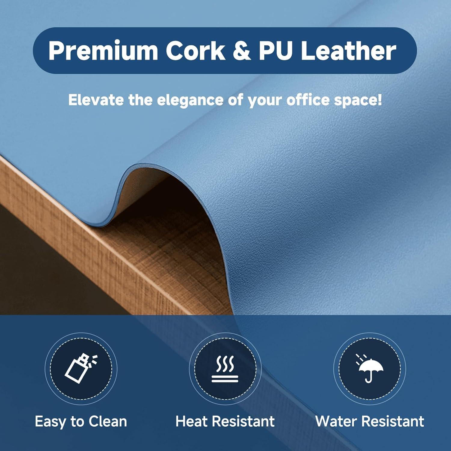 Alfombrilla de Escritorio Doble Cara Lecqizu 90x45cm Azul