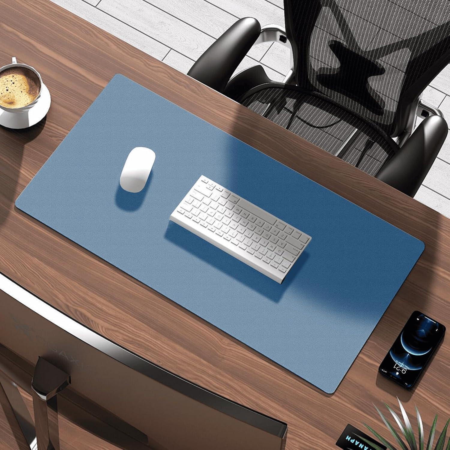 Alfombrilla de Escritorio Doble Cara Lecqizu 90x45cm Azul