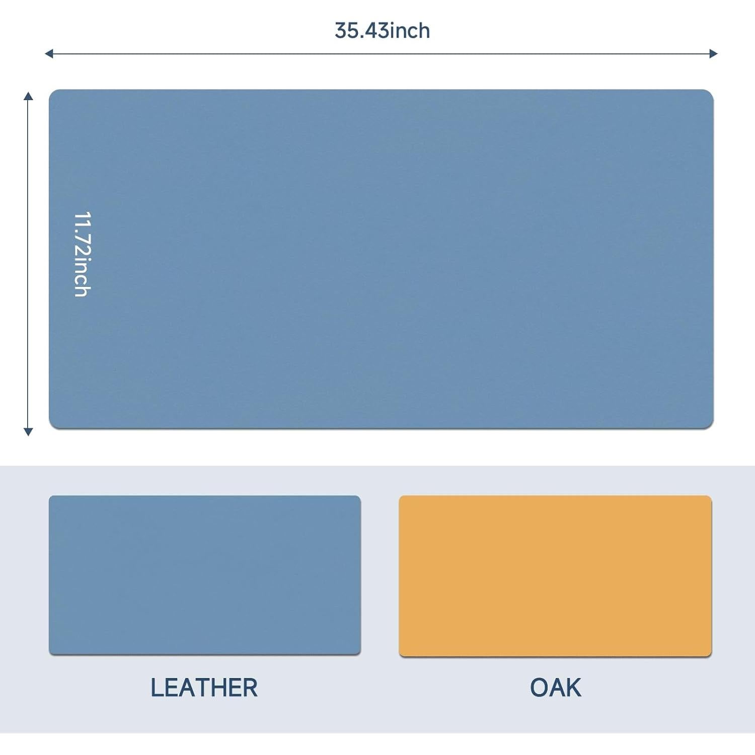 Alfombrilla de Escritorio Doble Cara Lecqizu 90x45cm Azul