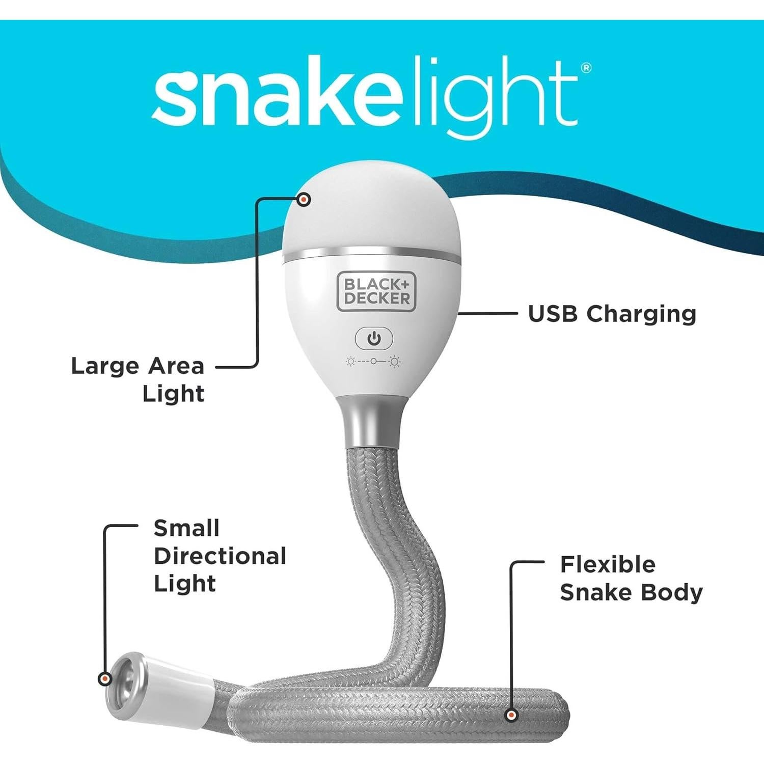 Luz de Serpiente BLACK+DECKER BDCFSL01 Flexible y Recargable