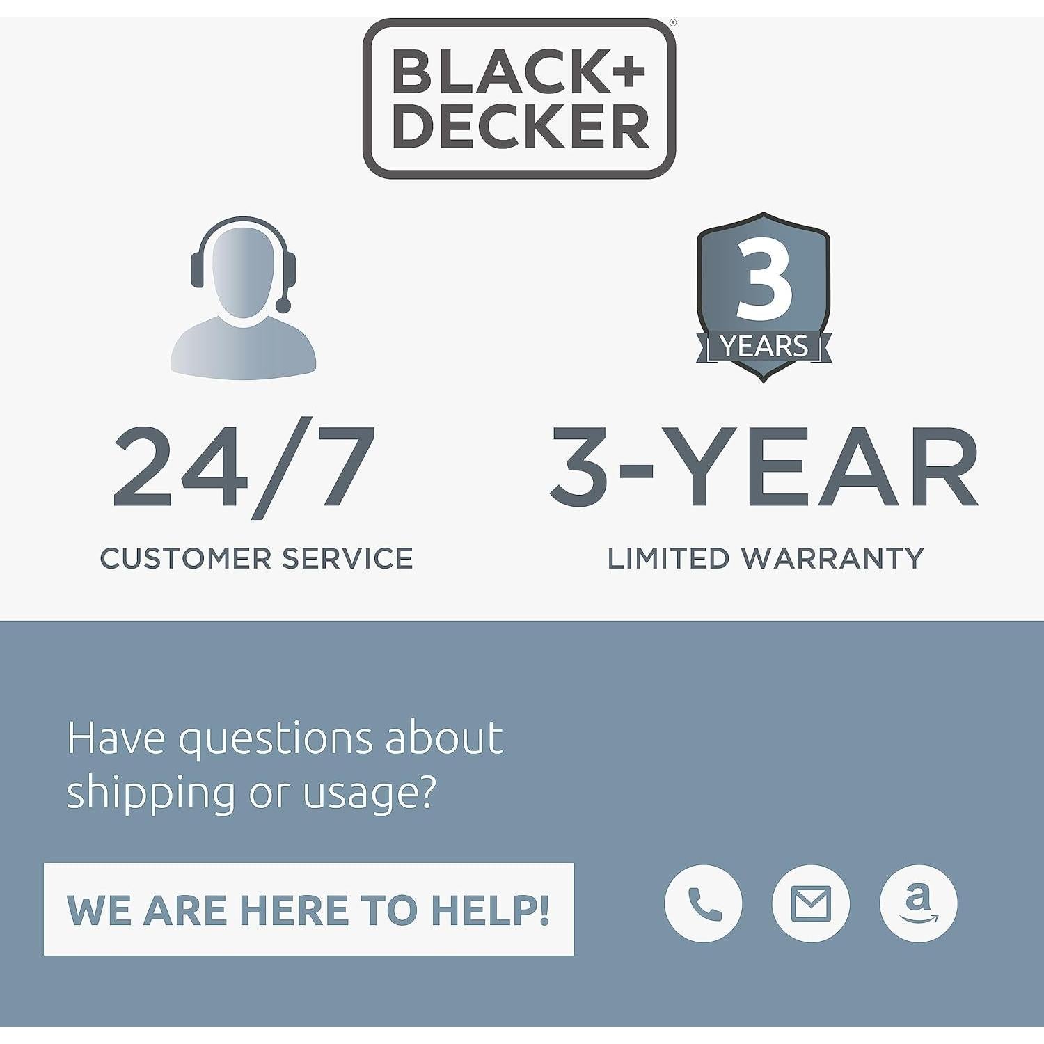 Carrete de Cable Retráctil BLACK+DECKER 7,62 m 4 Salidas USB