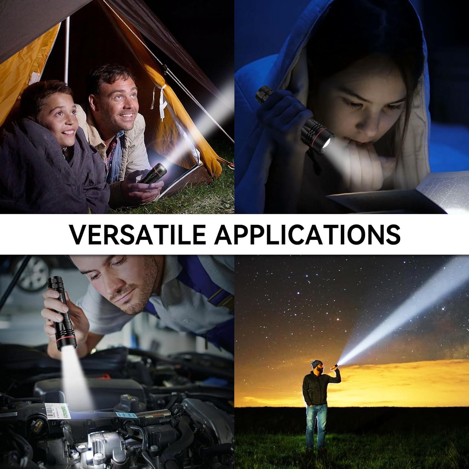 Linternas Recargables WdtPro 2 Paquete 10H Alta Luz LED