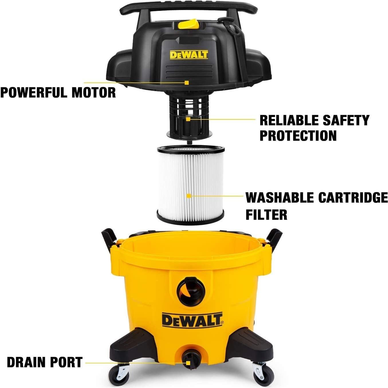 Aspiradora Húmeda/Seca DEWALT DXV09PZ 34L 1200W Amarillo
