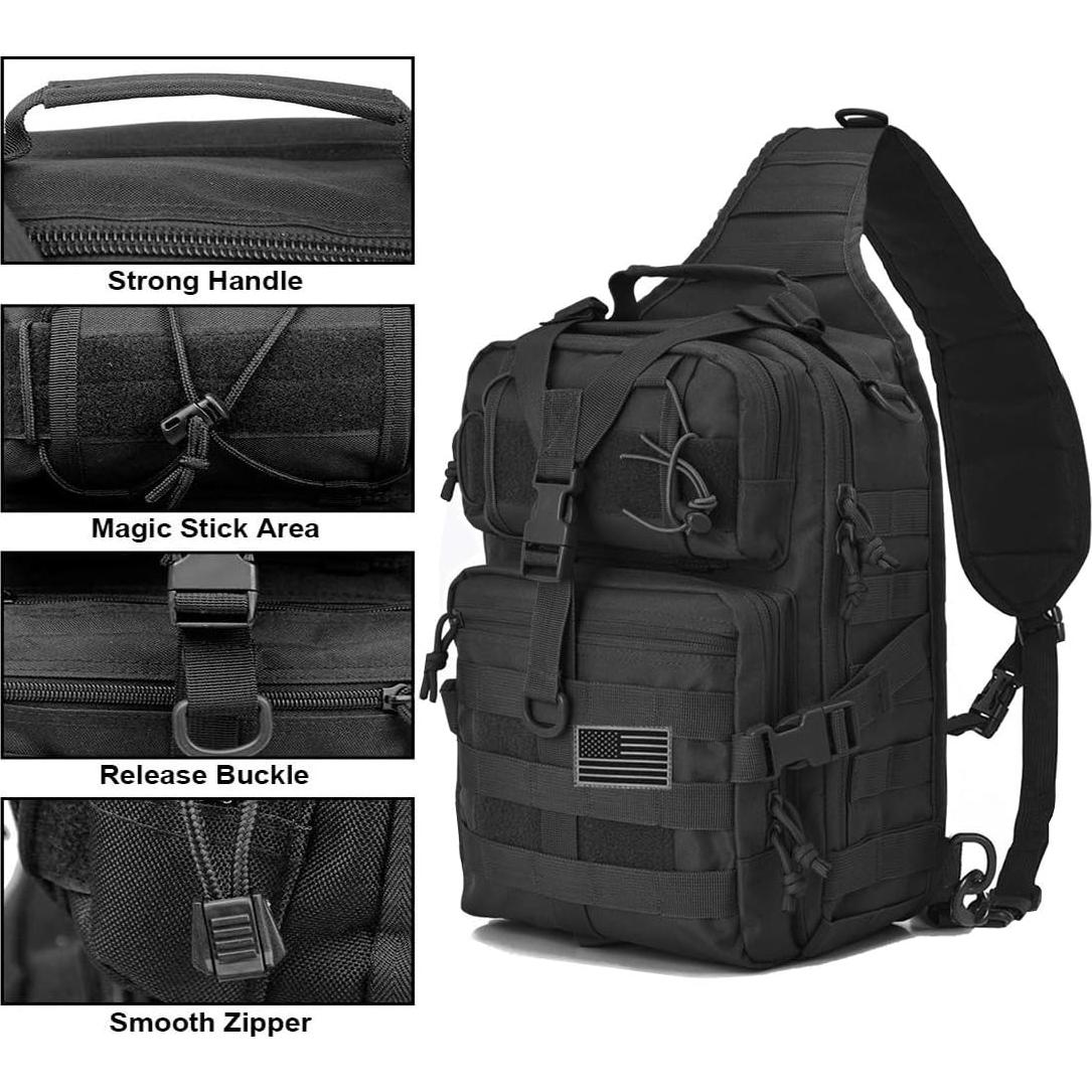 Mochila Táctica Hopopower Sling Bag 20L Nylon Impermeable