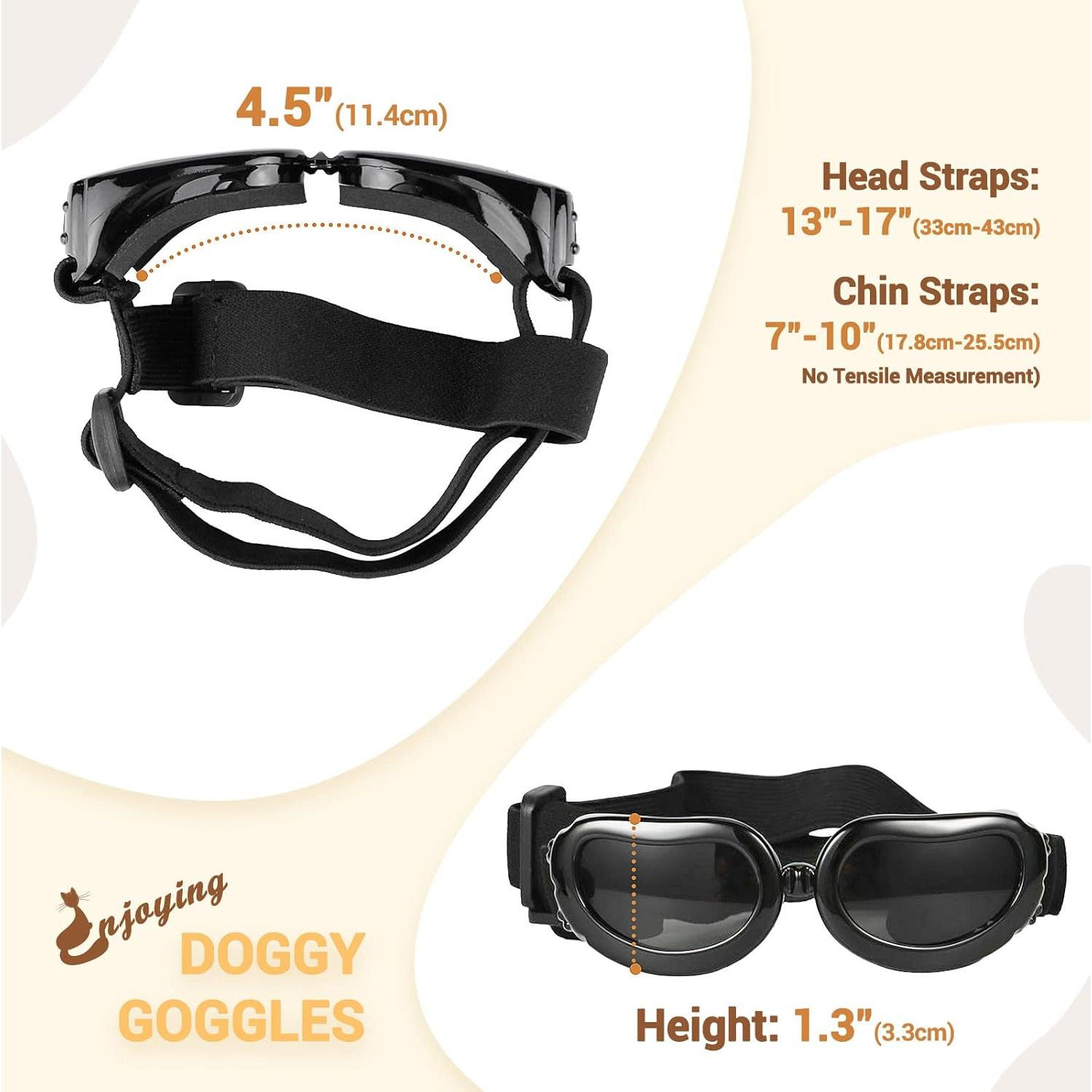 Gafas de sol para perros Enjoying UV400 negras - Ajustables