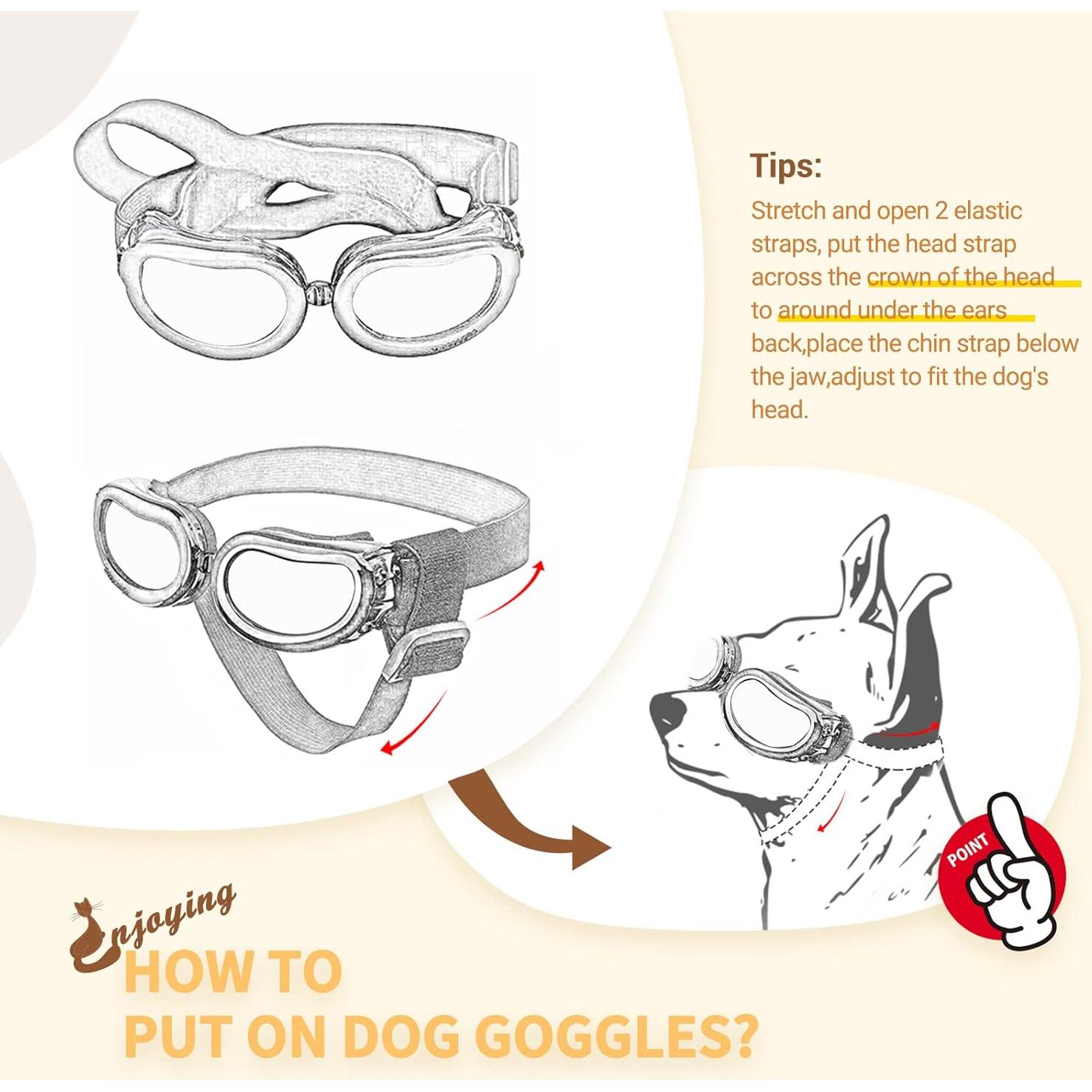 Gafas de sol para perros Enjoying UV400 negras - Ajustables