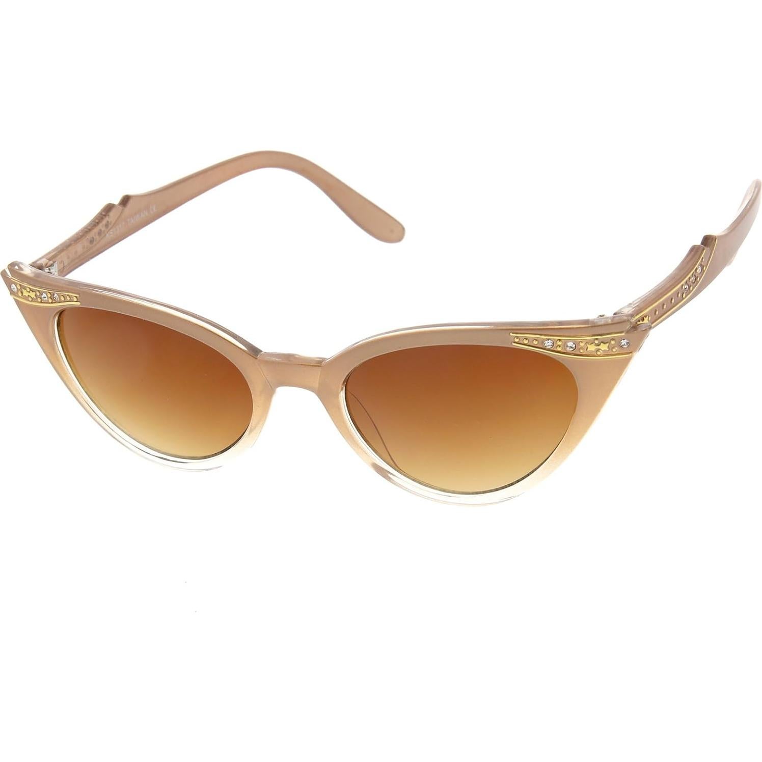 Gafas de Sol Retro ZeroUV para Mujeres 51mm Marrón Ámbar