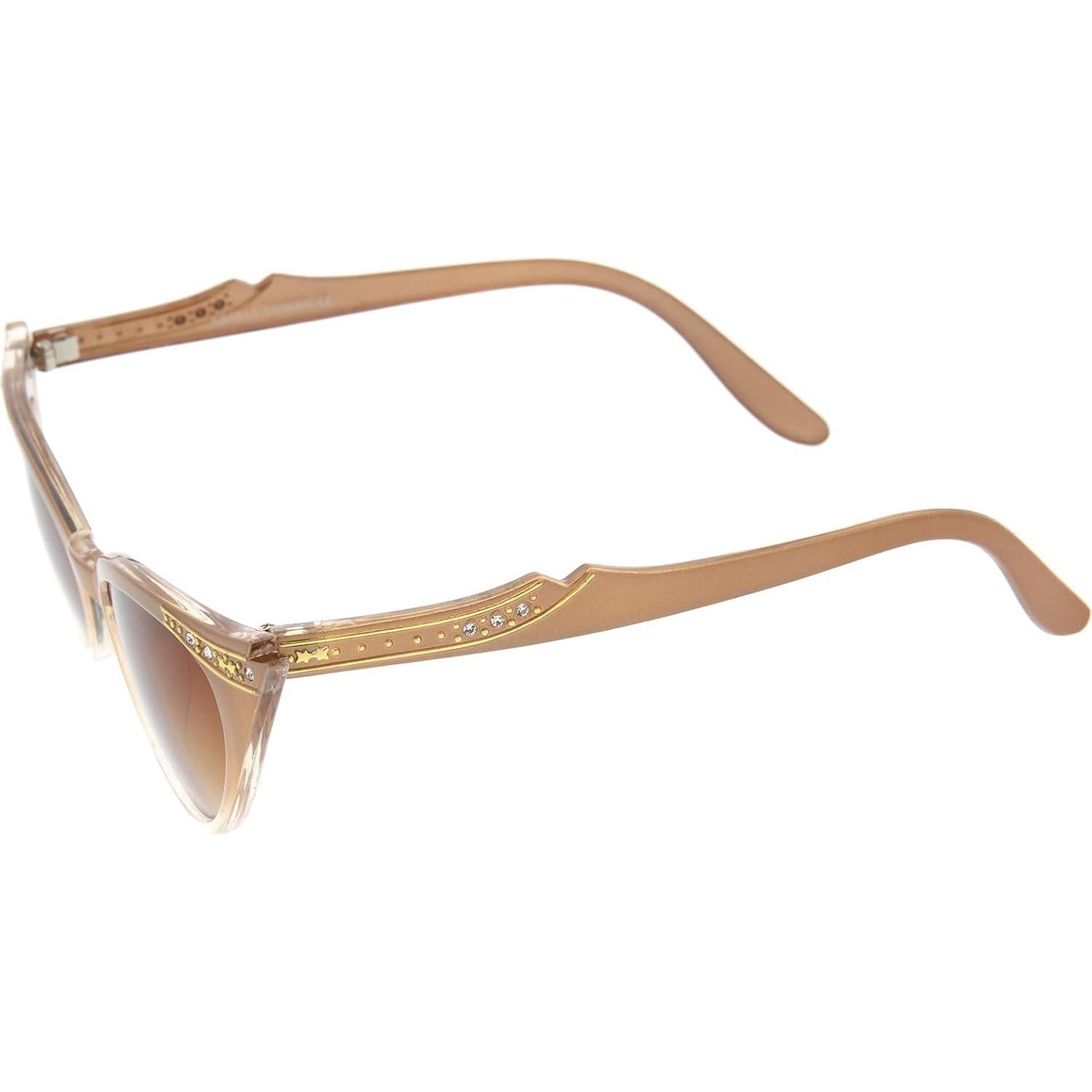 Gafas de Sol Retro ZeroUV para Mujeres 51mm Marrón Ámbar