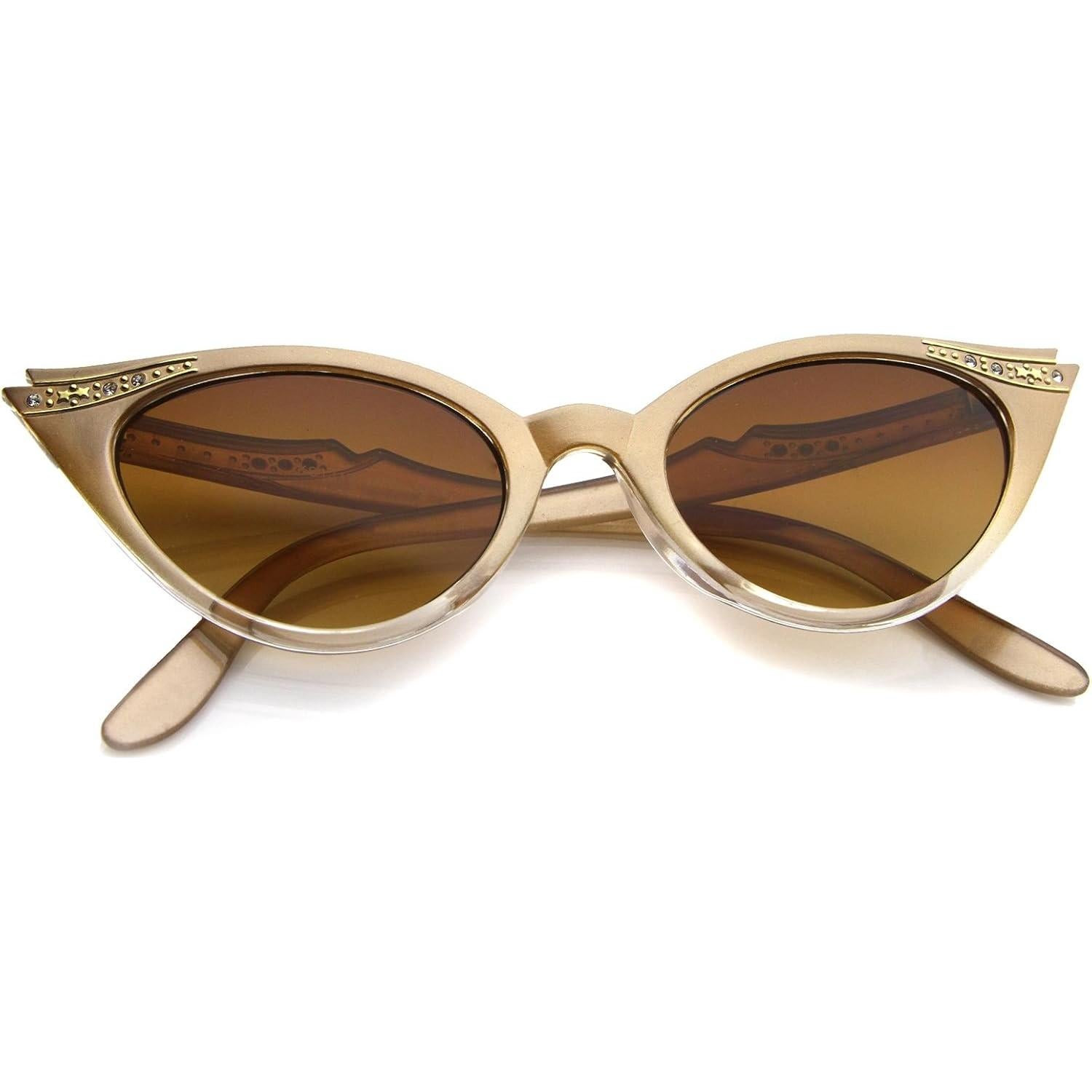 Gafas de Sol Retro ZeroUV para Mujeres 51mm Marrón Ámbar