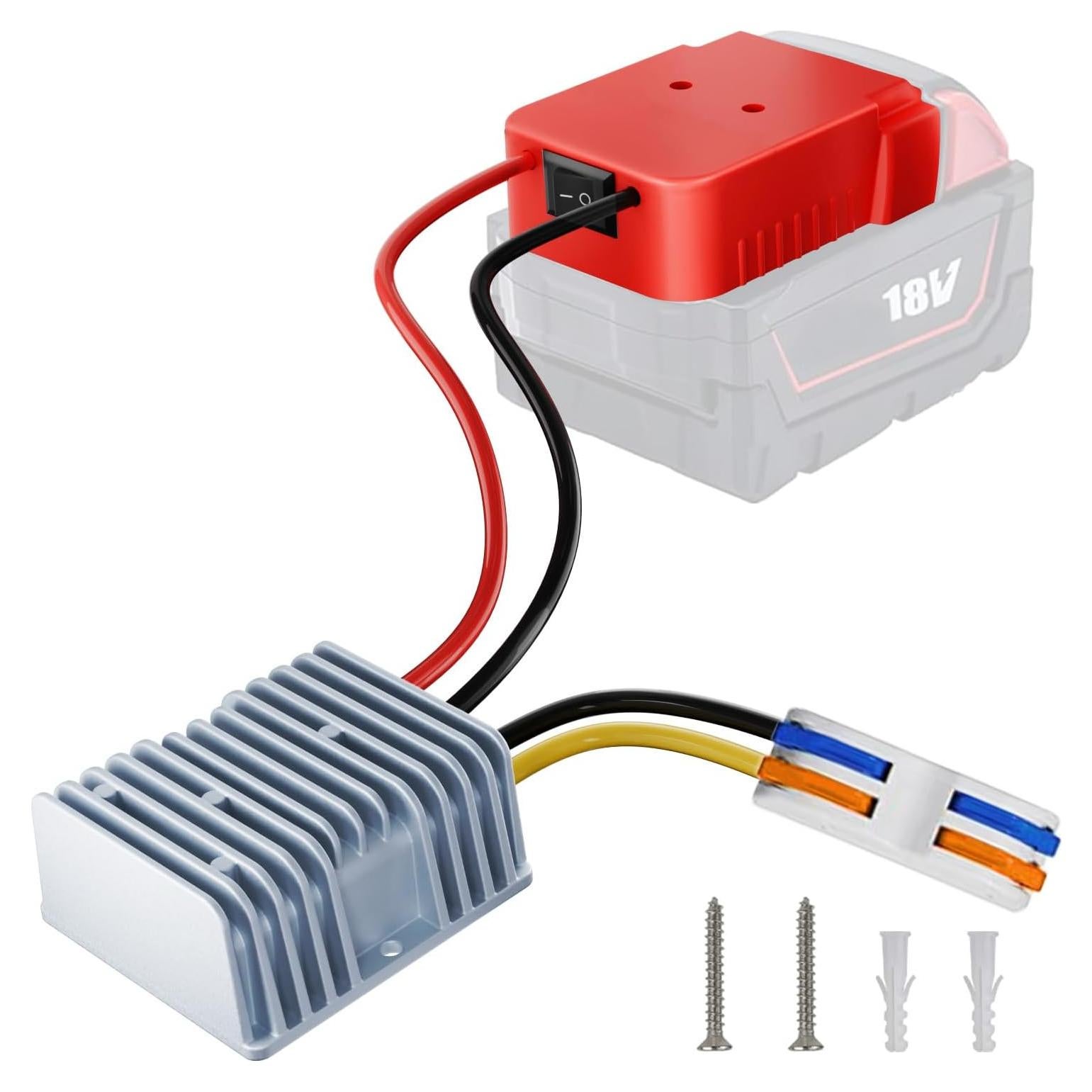 Convertidor de Voltaje IIXWUQ 18V a 12V 15A con Interruptor