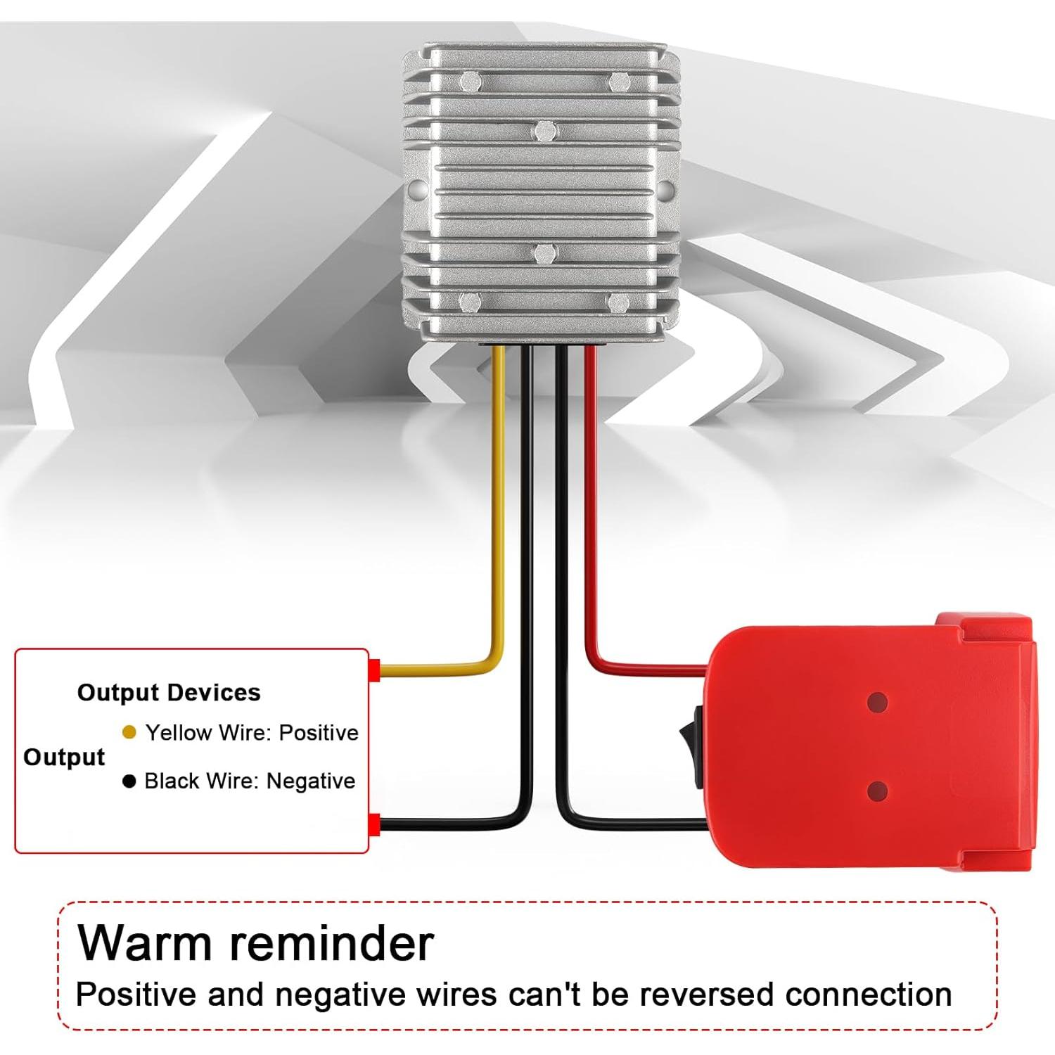Convertidor de Voltaje IIXWUQ 18V a 12V 15A con Interruptor