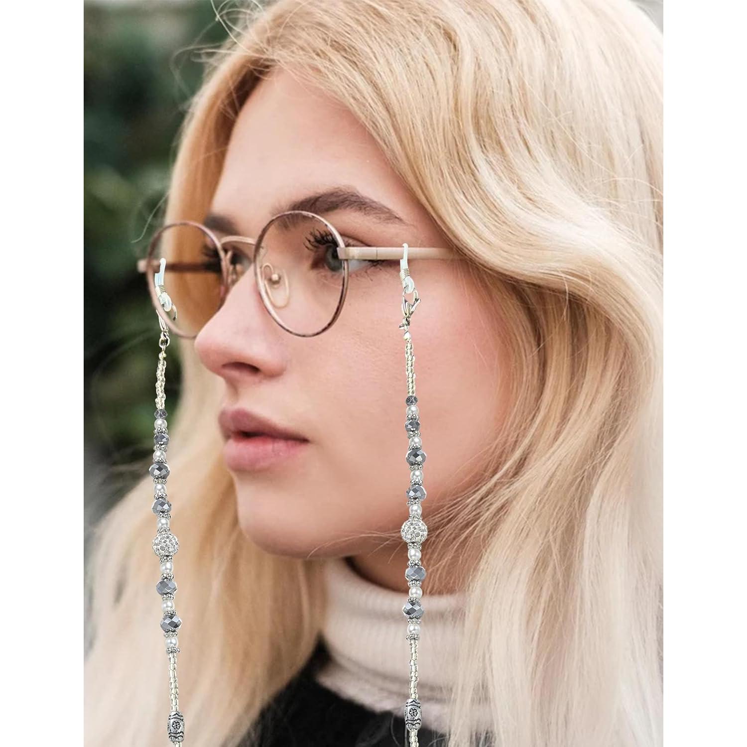 Cadena de Gafas para Mujeres Soporte con Perlas 68 cm