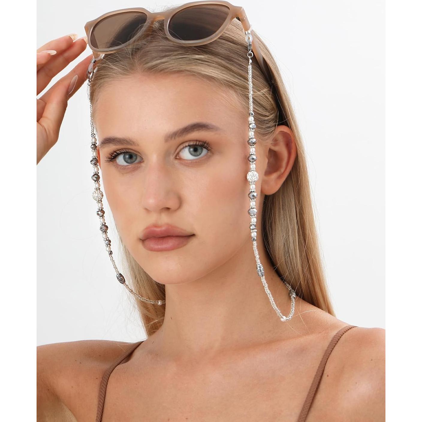 Cadena de Gafas para Mujeres Soporte con Perlas 68 cm