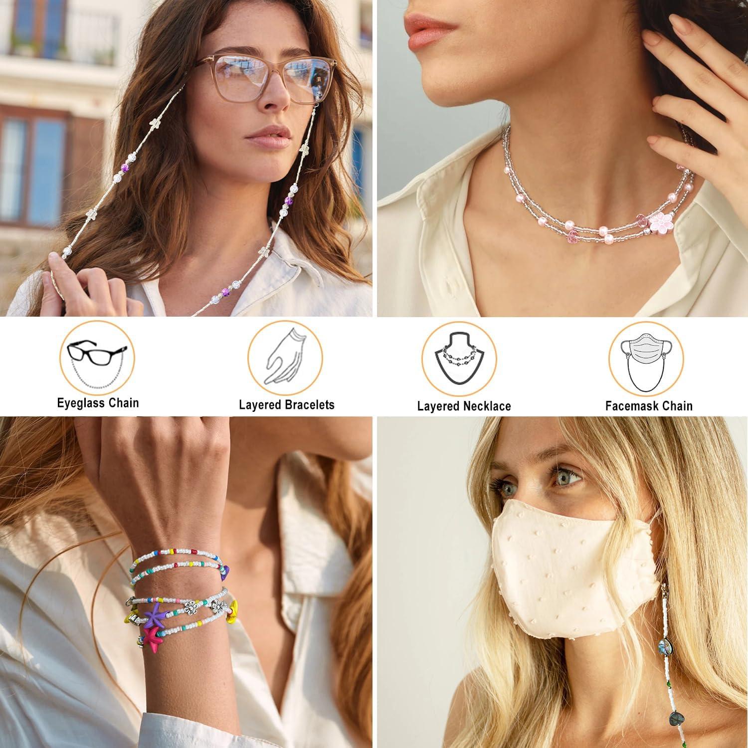 Cadena de Gafas para Mujeres Soporte con Perlas 68 cm