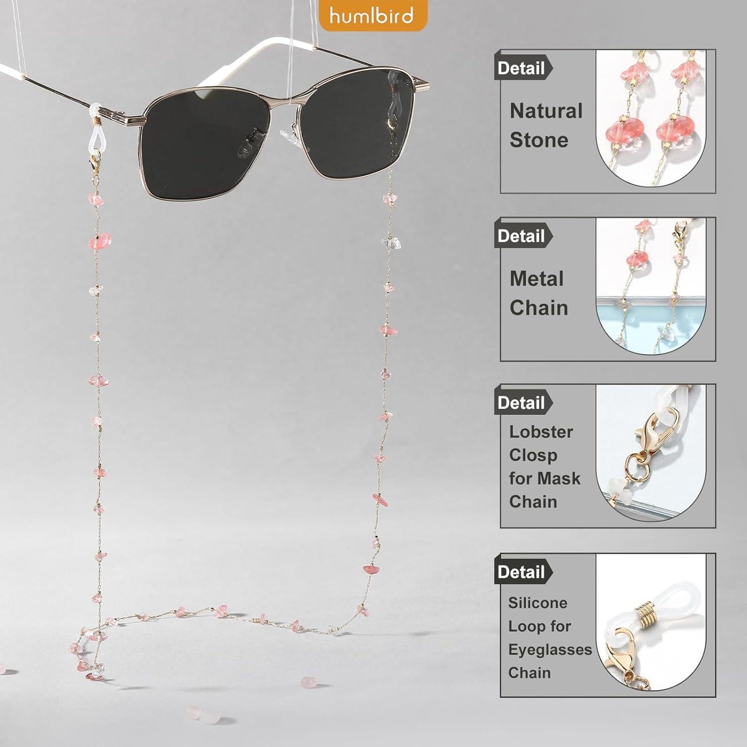 Cadena de Gafas Humlbird para Mujeres 73 cm Cristal Natural