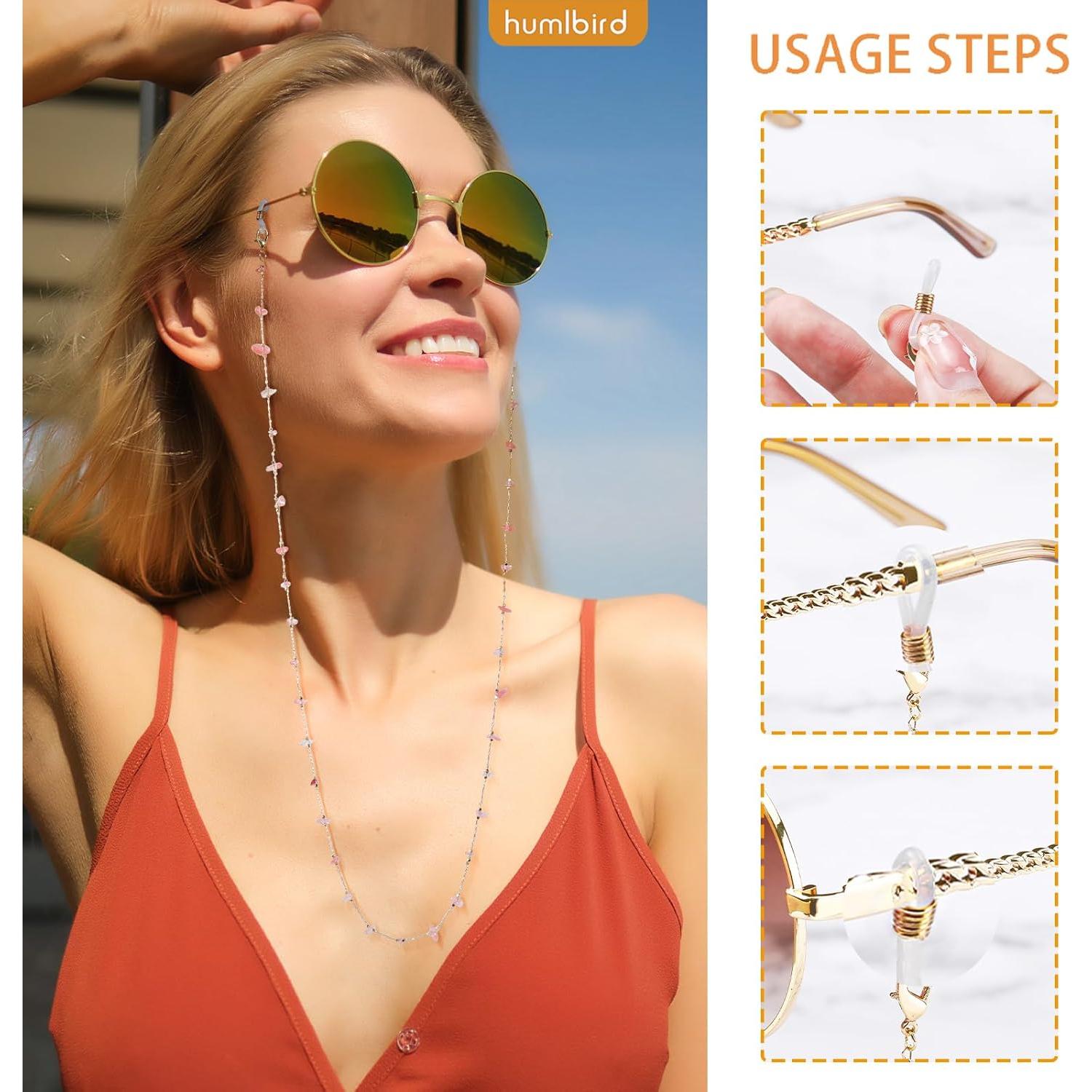 Cadena de Gafas Humlbird para Mujeres 73 cm Cristal Natural