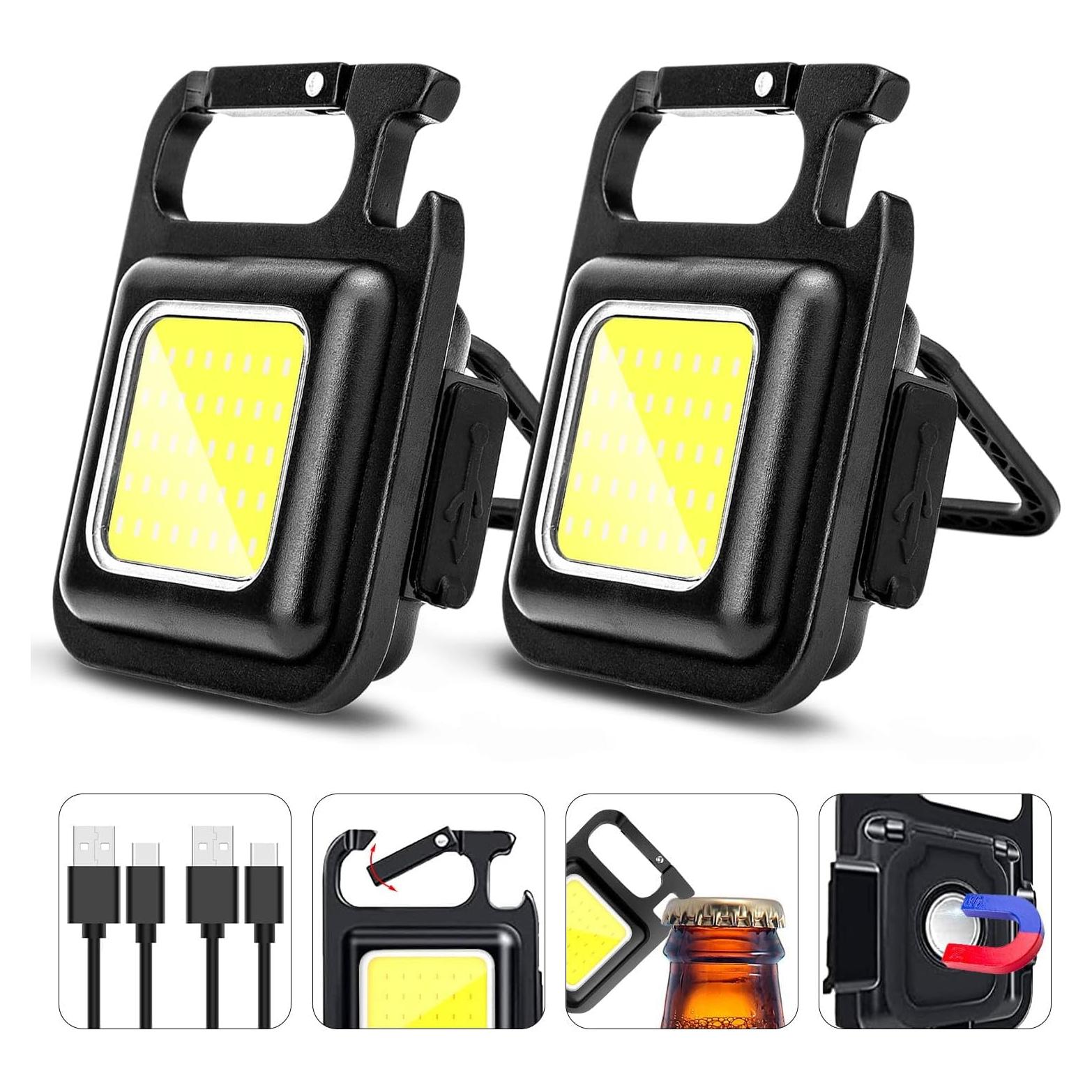 Linterna de Trabajo MAKDAK 2Pcs 800 Lúmenes Recargable