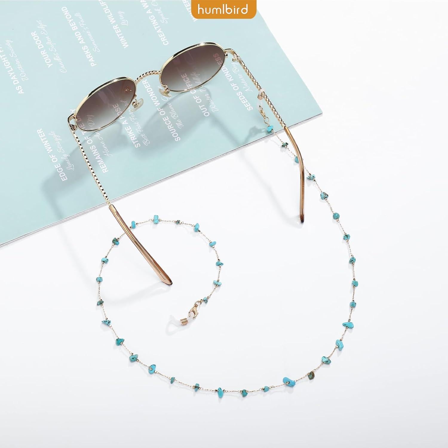 Cadena de Gafas Humlbird para Mujeres - 66 cm, Cristal Natural