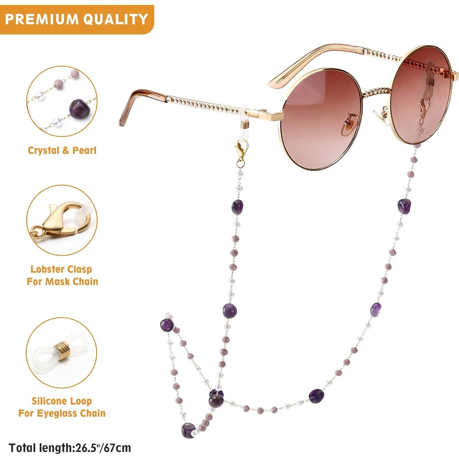 Cadena de Gafas Humlbird para Mujeres 67 cm Cristal Natural