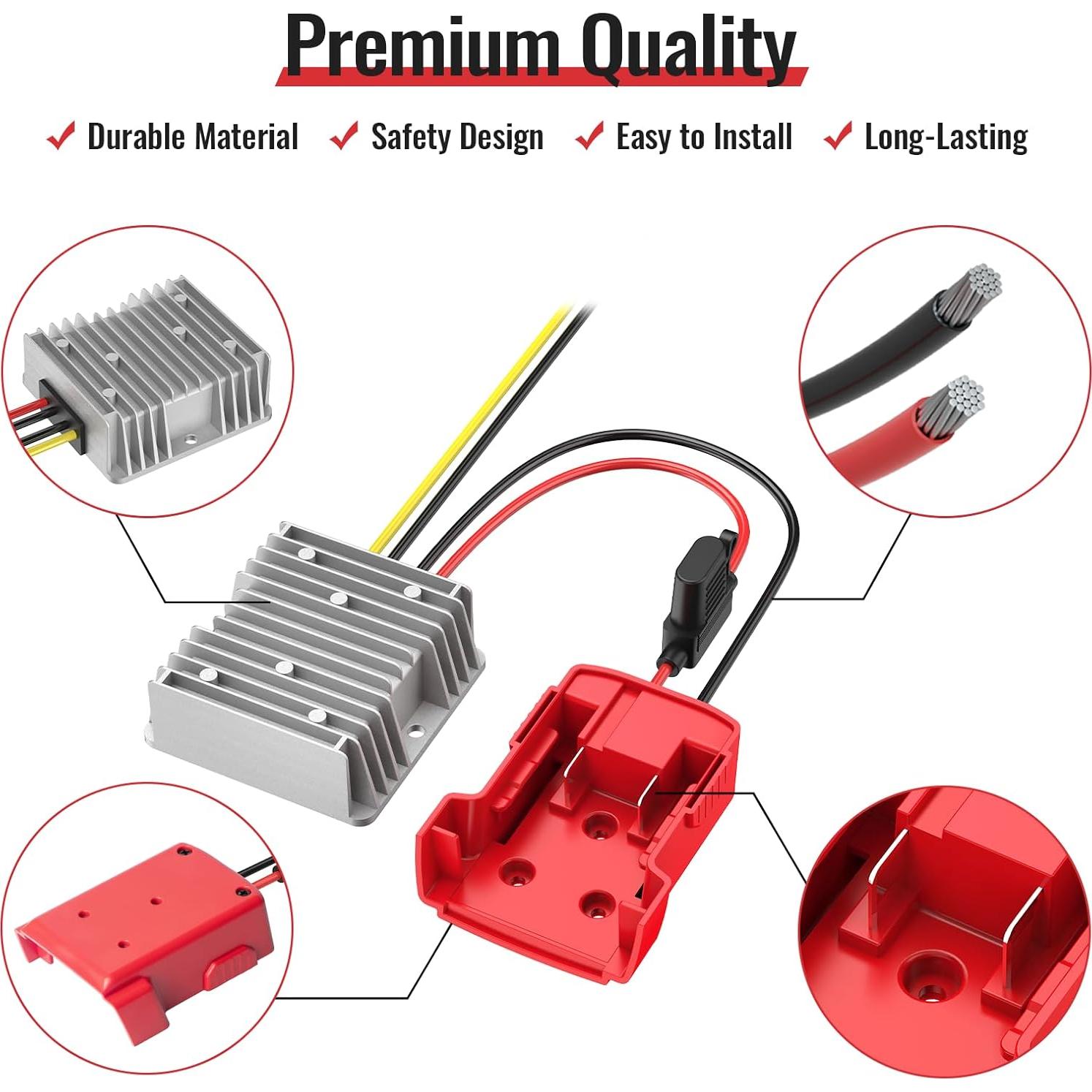 Convertidor 18V a 12V Kzreect 240W para Carrito de Golf