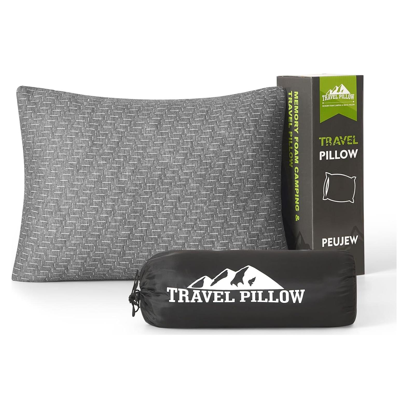 Almohada de Viaje PEUJEW Espuma de Memoria Compacta 45x35cm