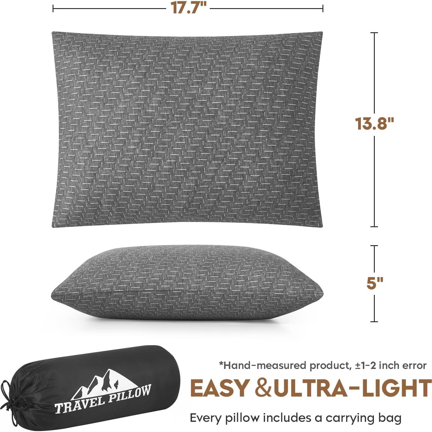 Almohada de Viaje PEUJEW Espuma de Memoria Compacta 45x35cm