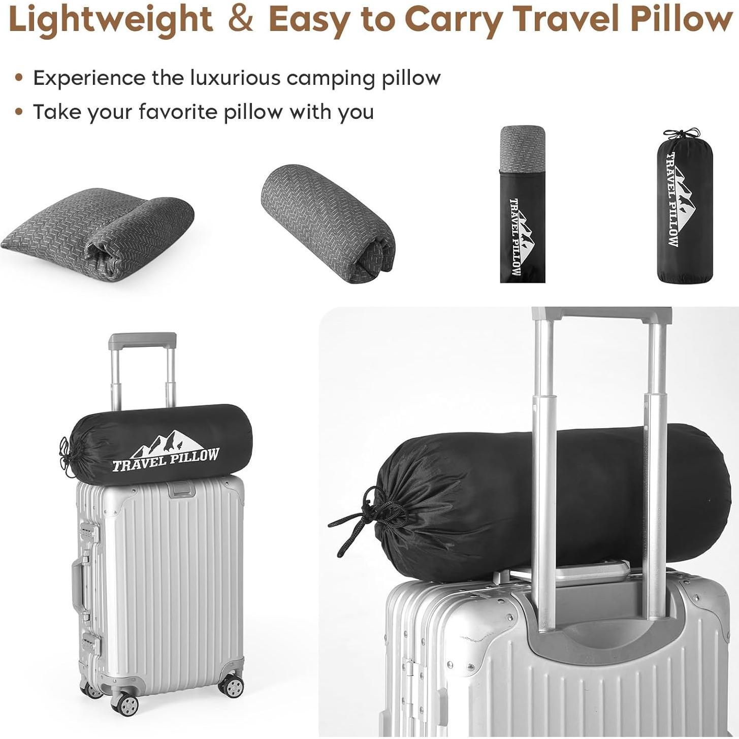 Almohada de Viaje PEUJEW Espuma de Memoria Compacta 45x35cm