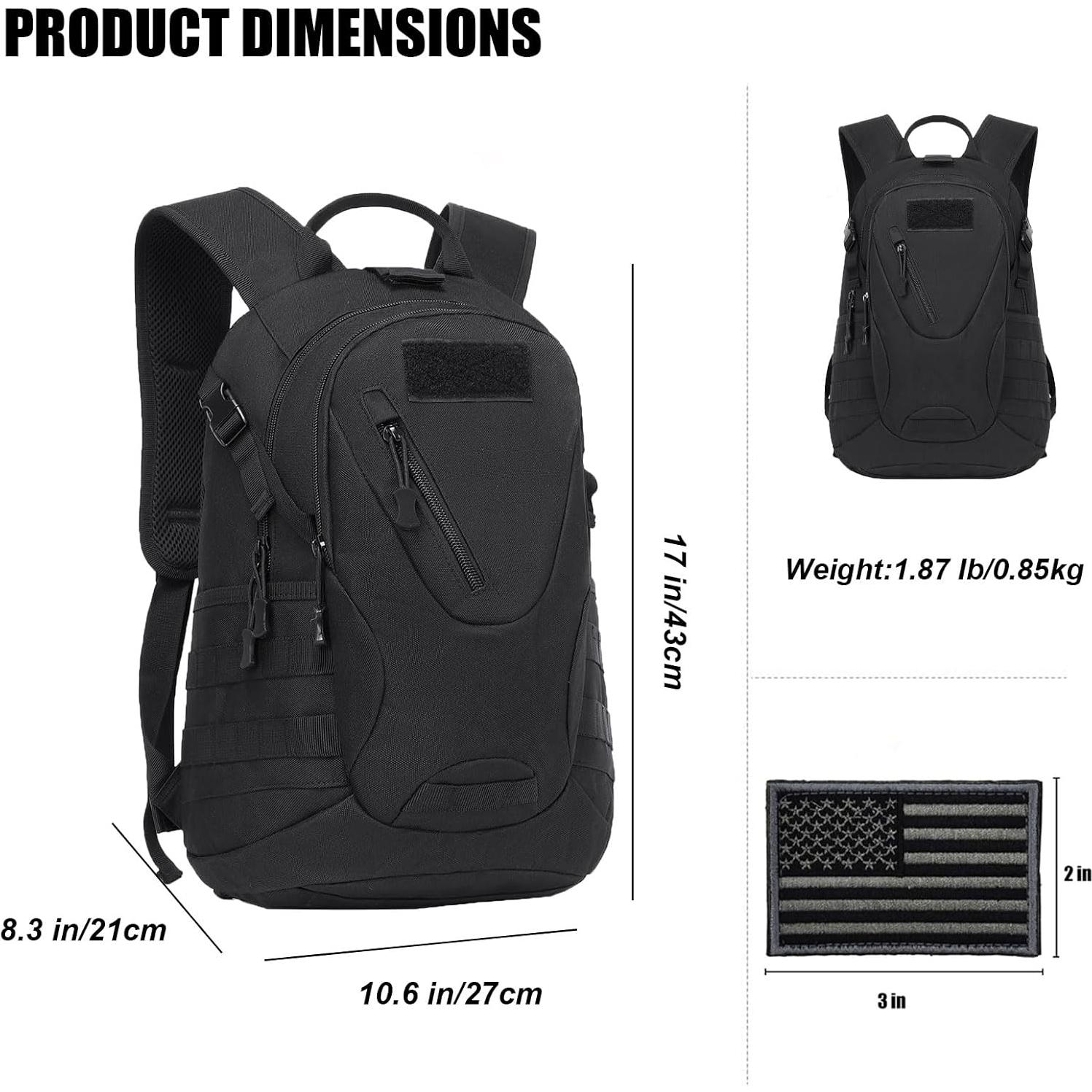 Mochila Táctica ArcEnCiel 15L Nylon para Senderismo