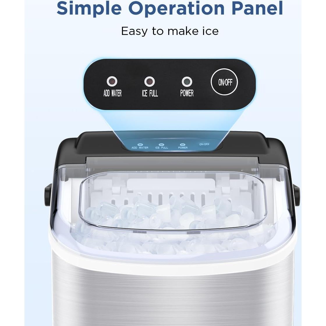 COWSAR Máquina de Hielo Portátil Acero Inoxidable 12 kg