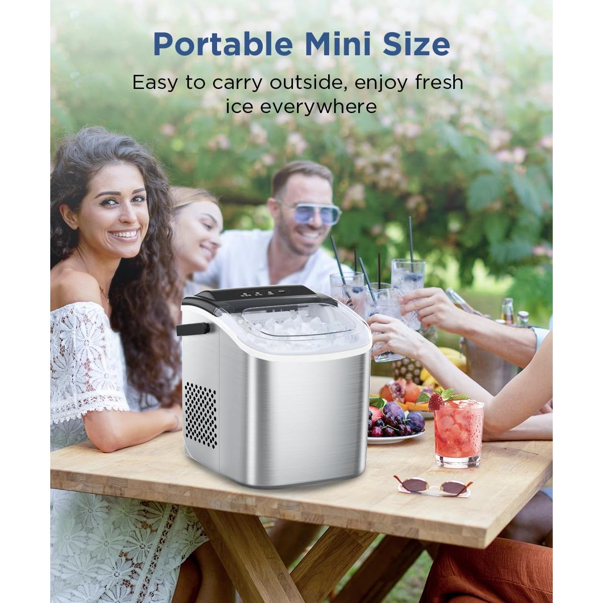 COWSAR Máquina de Hielo Portátil Acero Inoxidable 12 kg