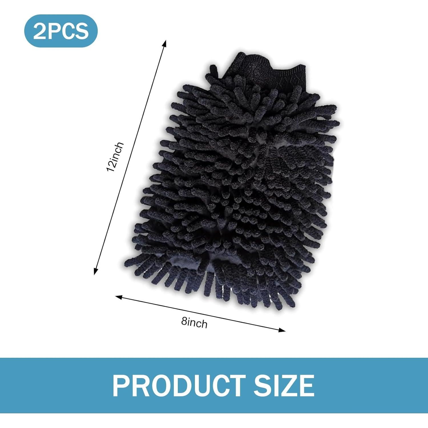 Guantes de Lavado de Autos Qurbuns 2 PCS Microfibra Chenille