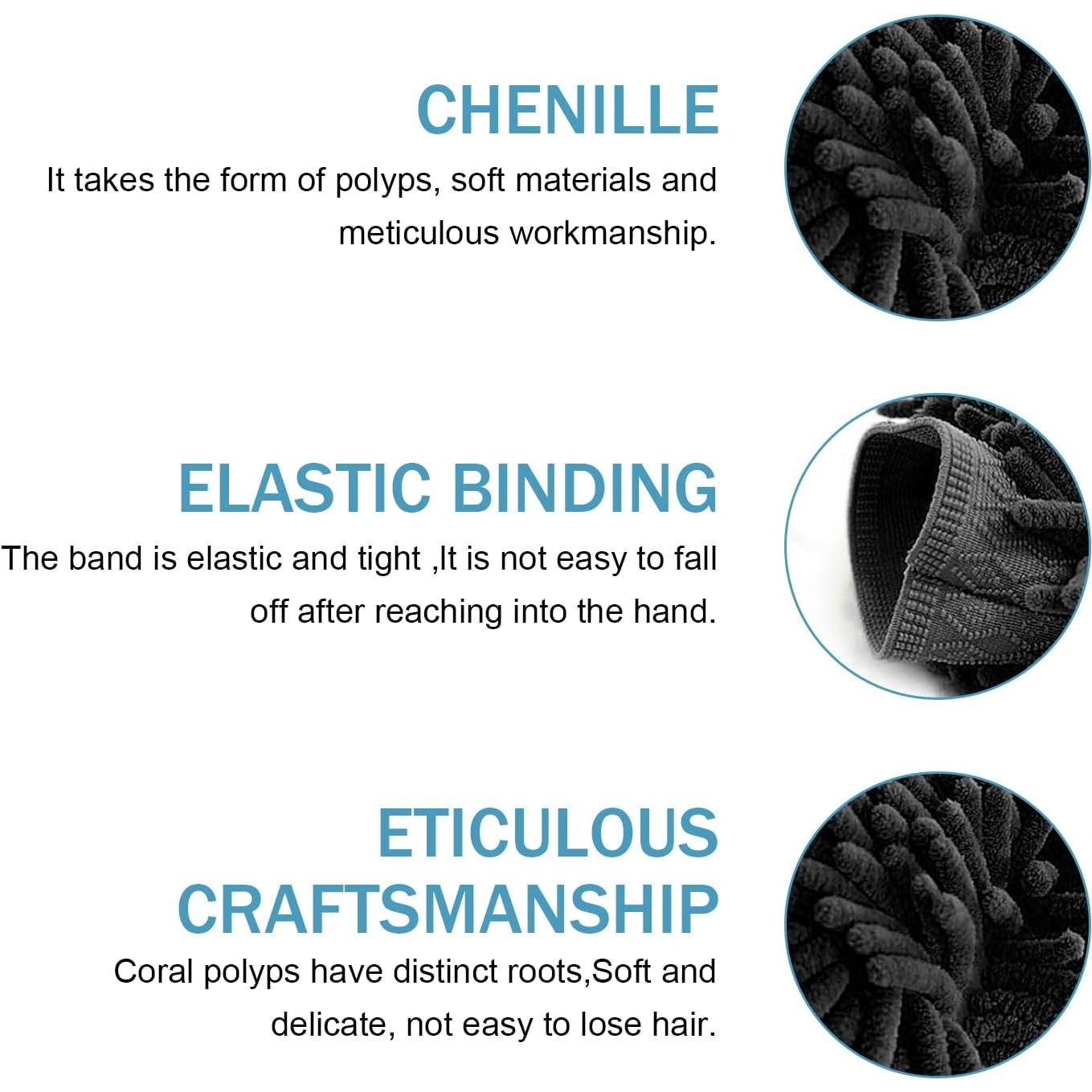 Guantes de Lavado de Autos Qurbuns 2 PCS Microfibra Chenille