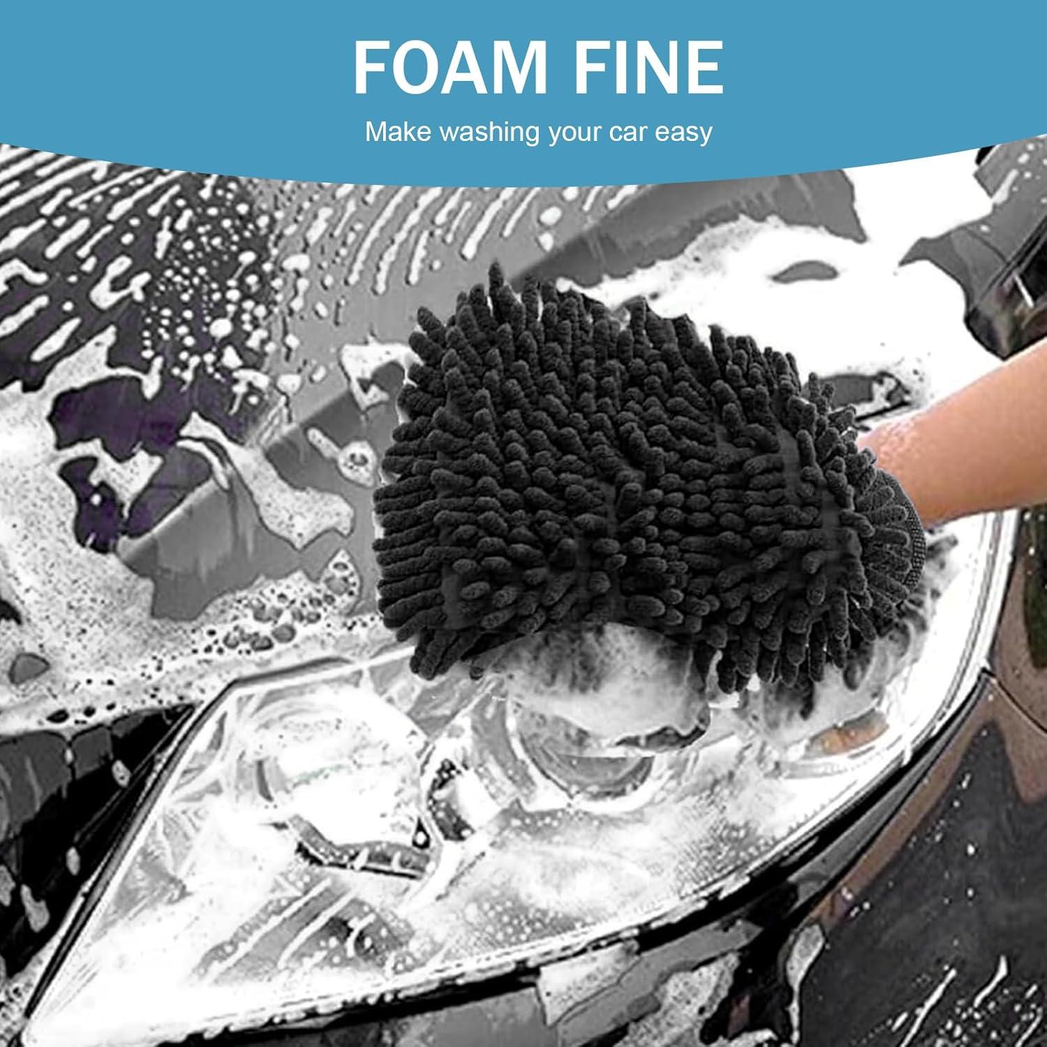 Guantes de Lavado de Autos Qurbuns 2 PCS Microfibra Chenille