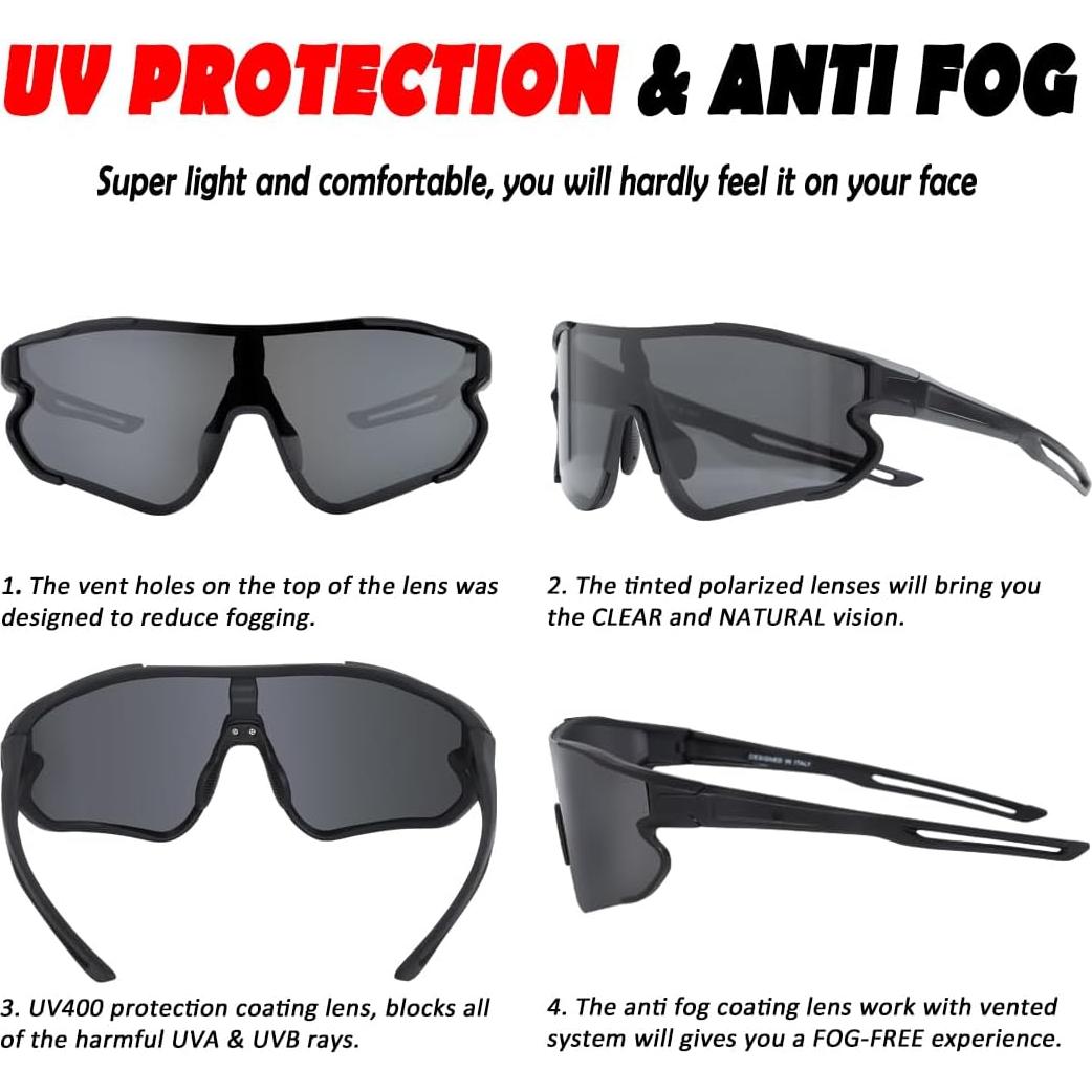 Gafas de sol deportivas polarizadas ITSCOOL UV400 ligeras