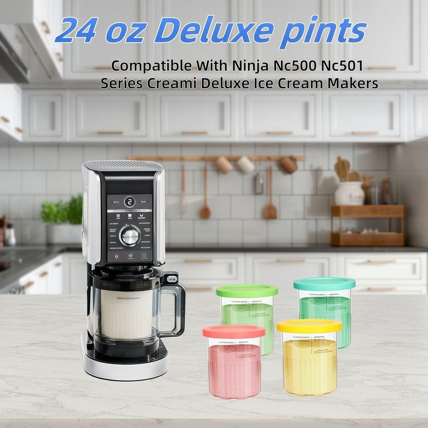 Pints Helado Ninja Creami 24oz 4 Pack Rosa/Verde/Azul/Amarillo